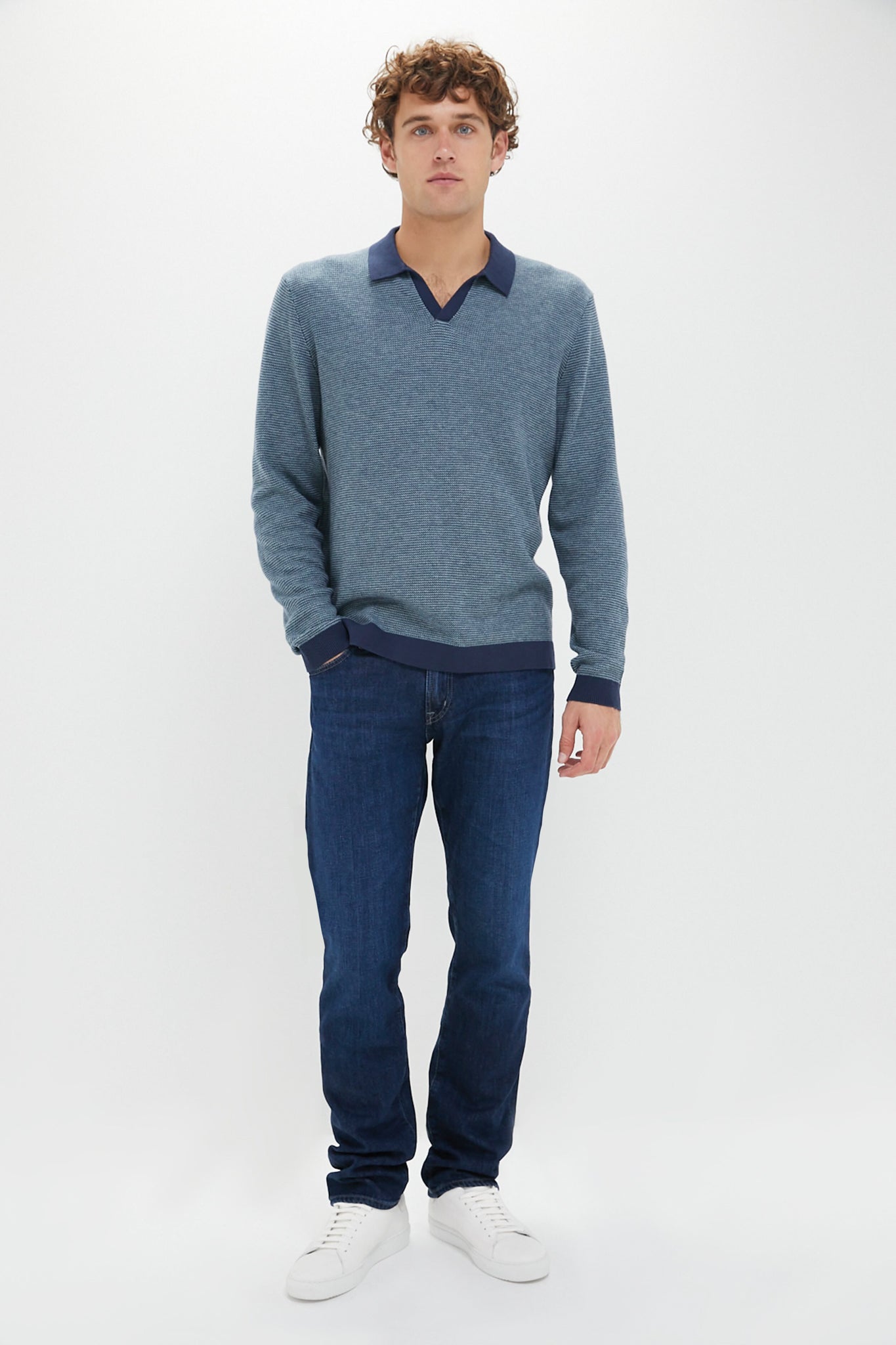 Navy Topaz Liam Sweater Polo-Beilave