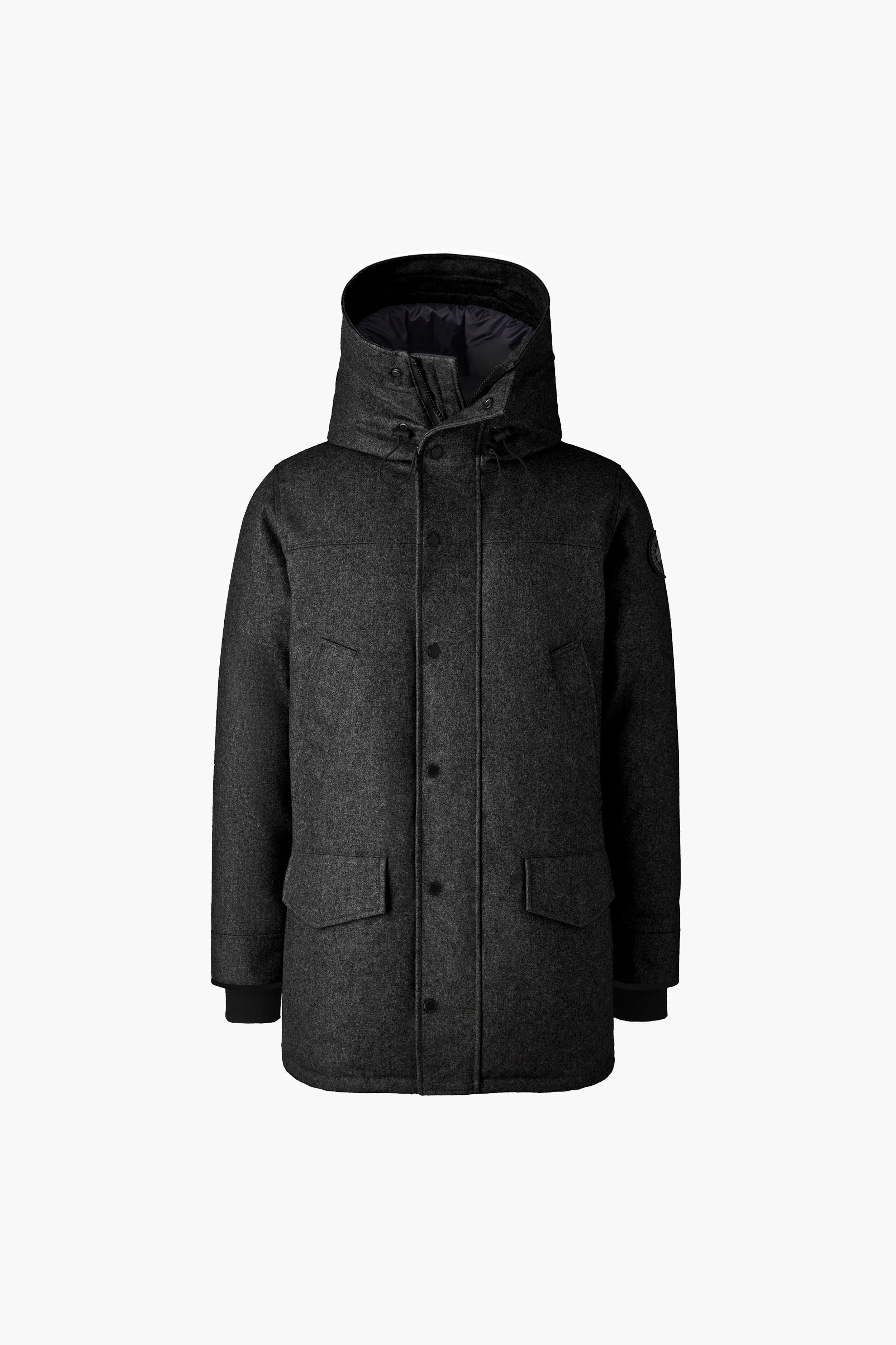 Carbon Melange Wool Reskill Langford Parka-Beilave