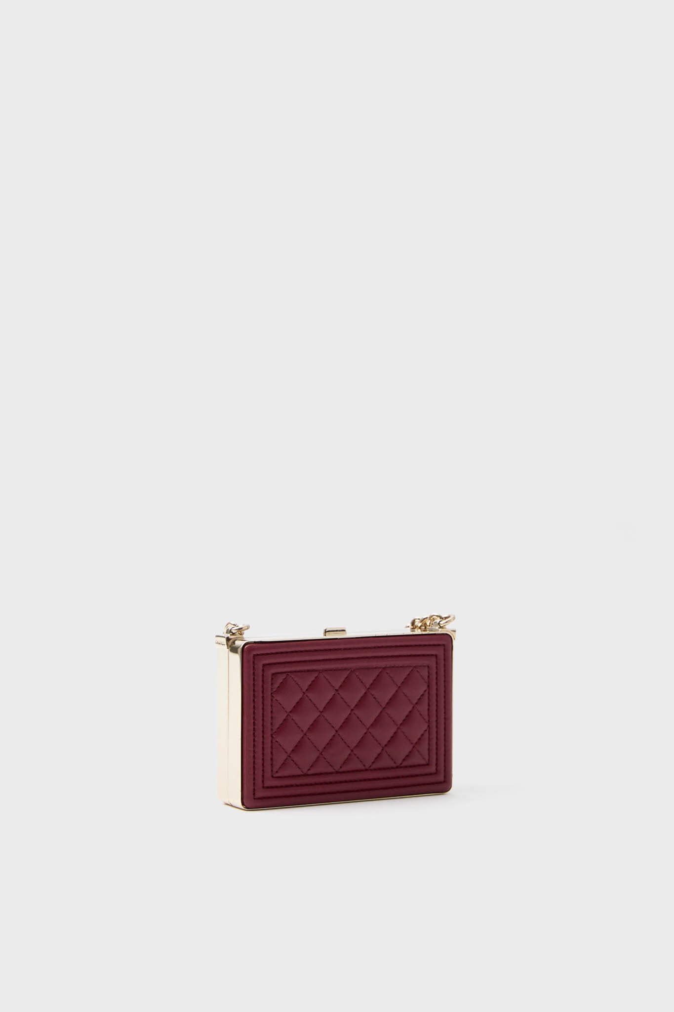 CHANEL Red Sheepskin Leather Boy Minaudiere-Beilave