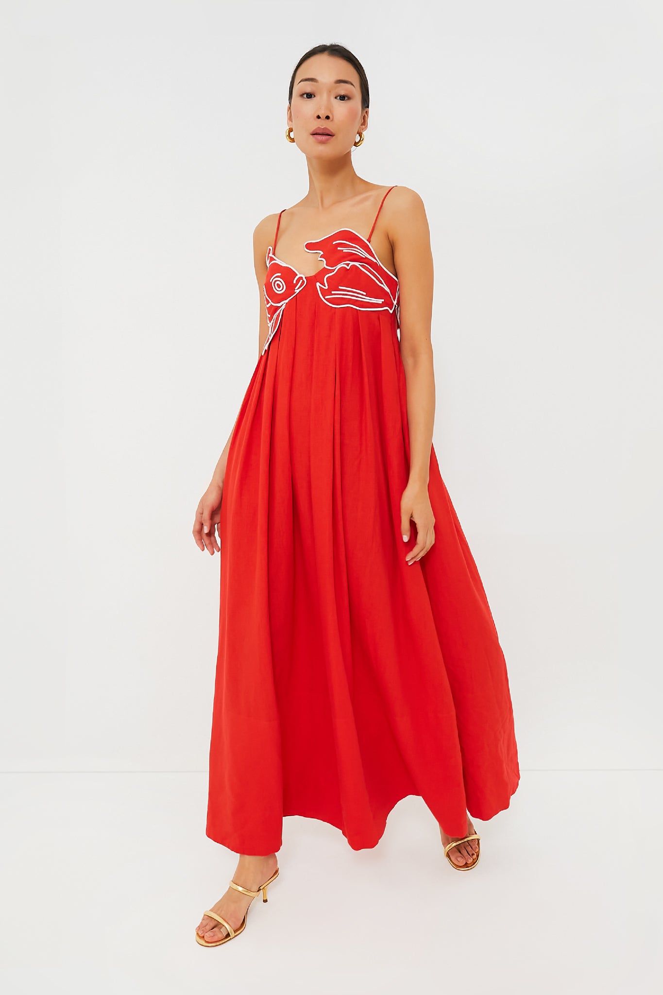 Exclusive Red Fish Top Maxi Dress-Beilave