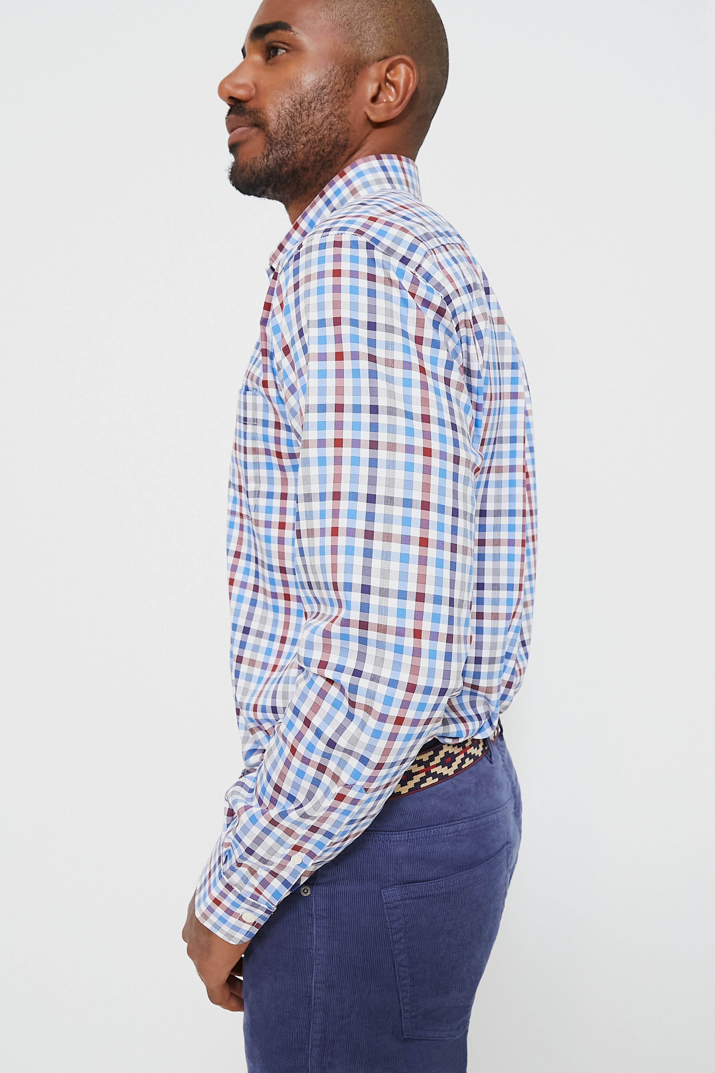 White Orin Cotton-Stretch Sport Shirt-Beilave