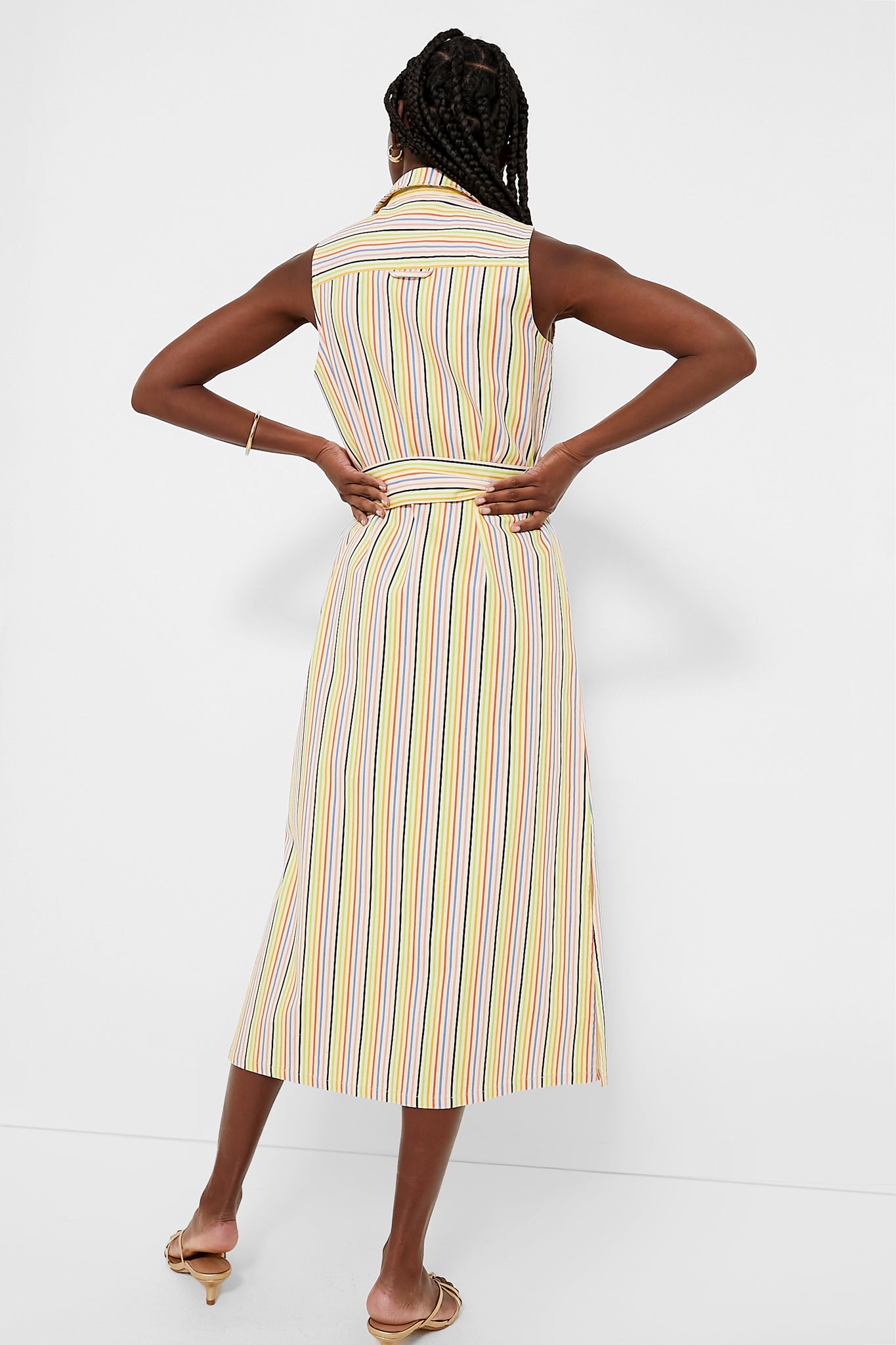 Rainbow Stripe Sleeveless Riley Dress-Beilave