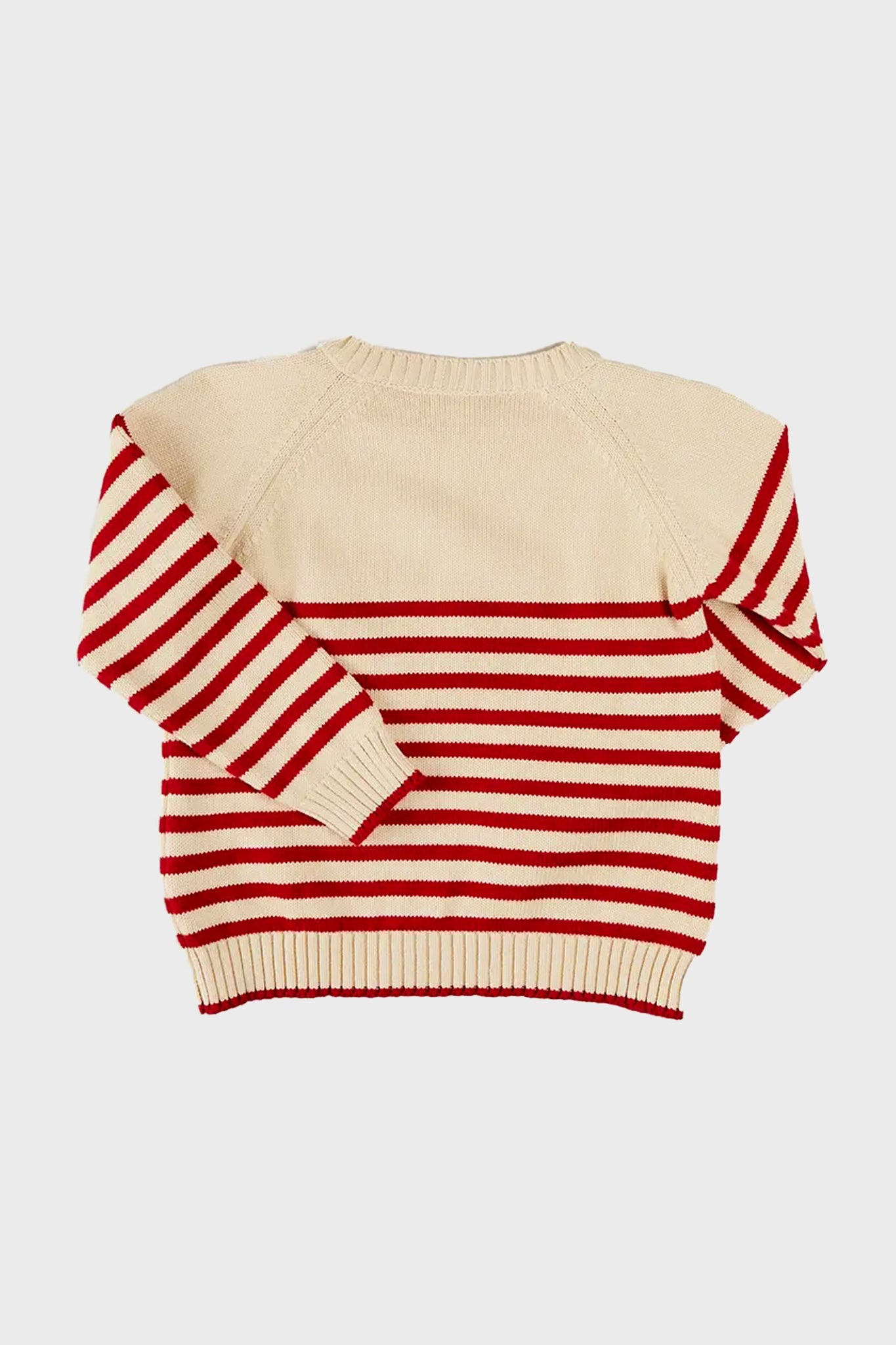 Whale Intarsia Striped Jumper in Red-Beilave