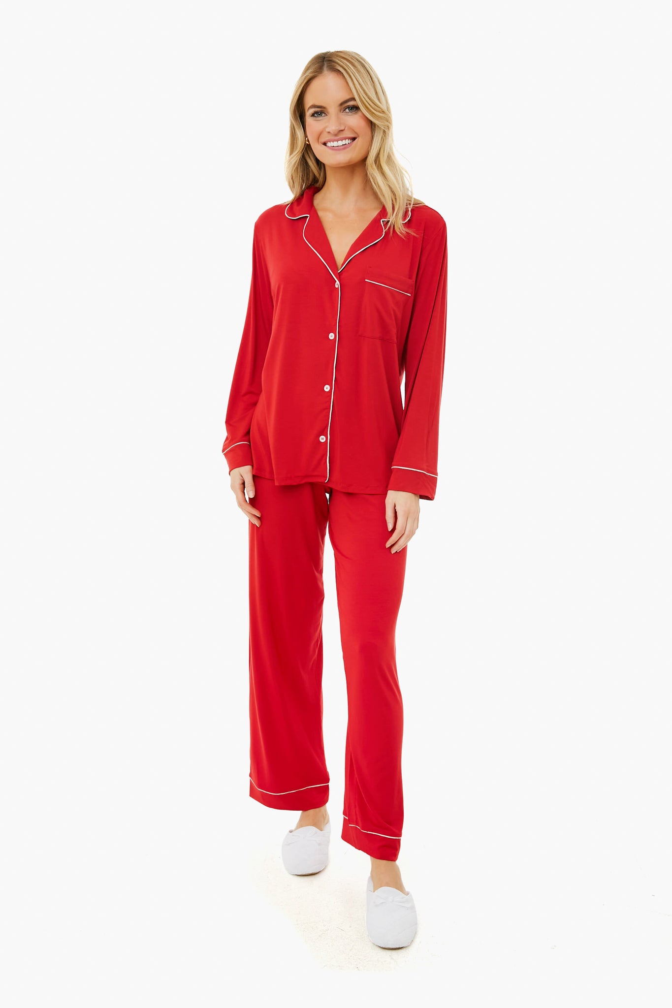 Haute Red Boxed Long PJ Set-Beilave