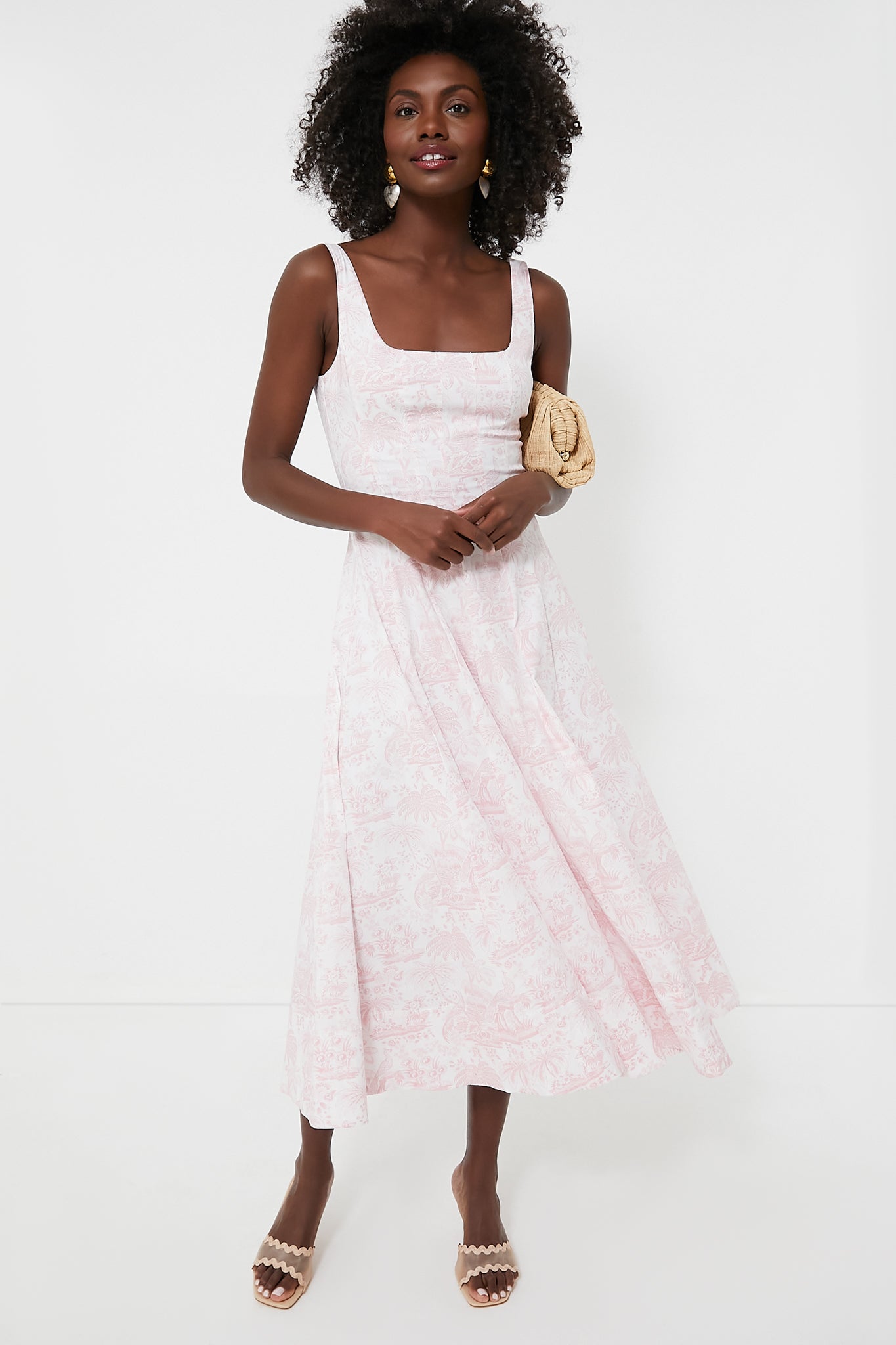 Cherry Blossom Toile Wells Dress-Beilave