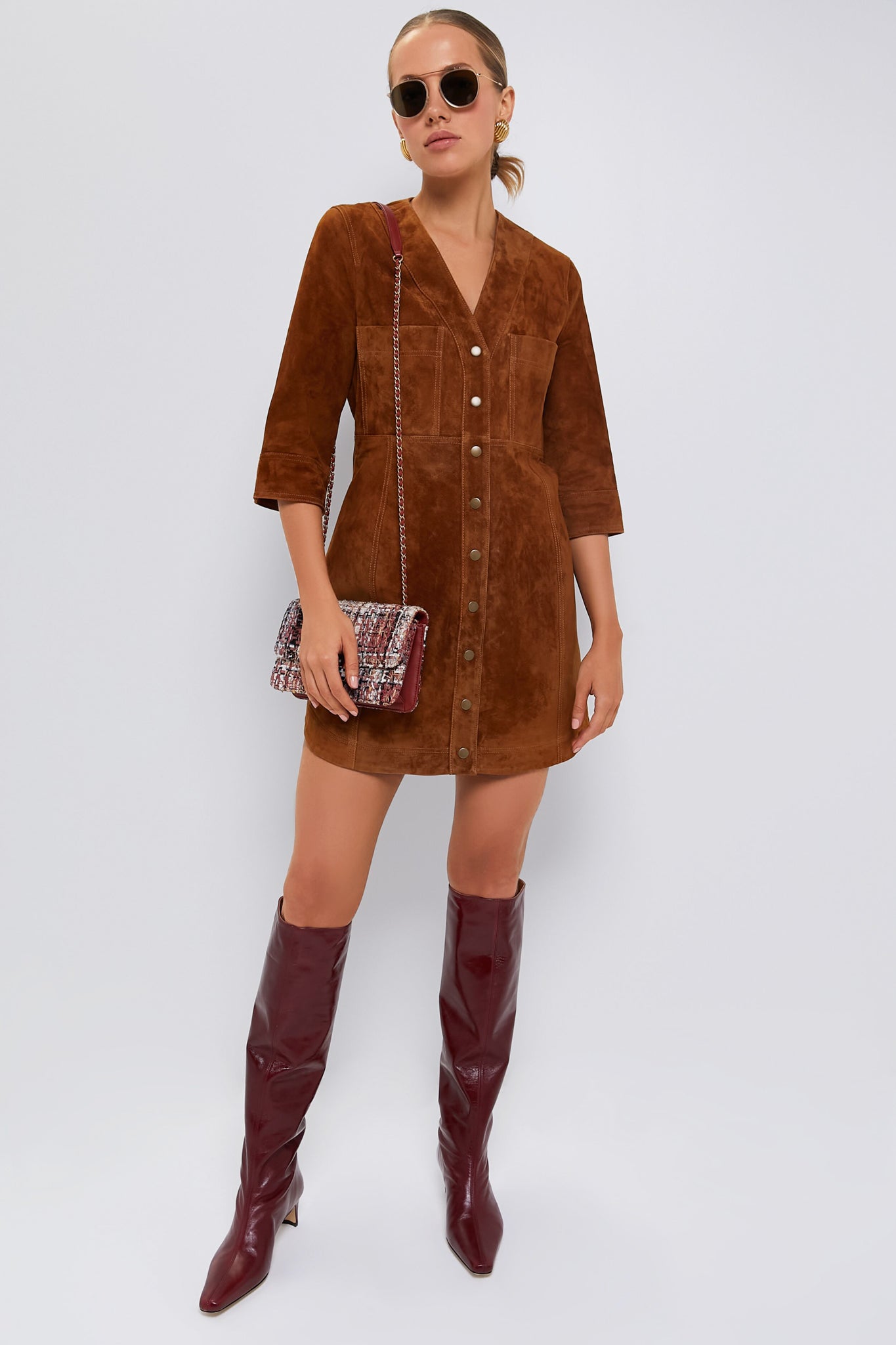 CHANEL Red Tweed Beauty Lock Flap Bag-Beilave