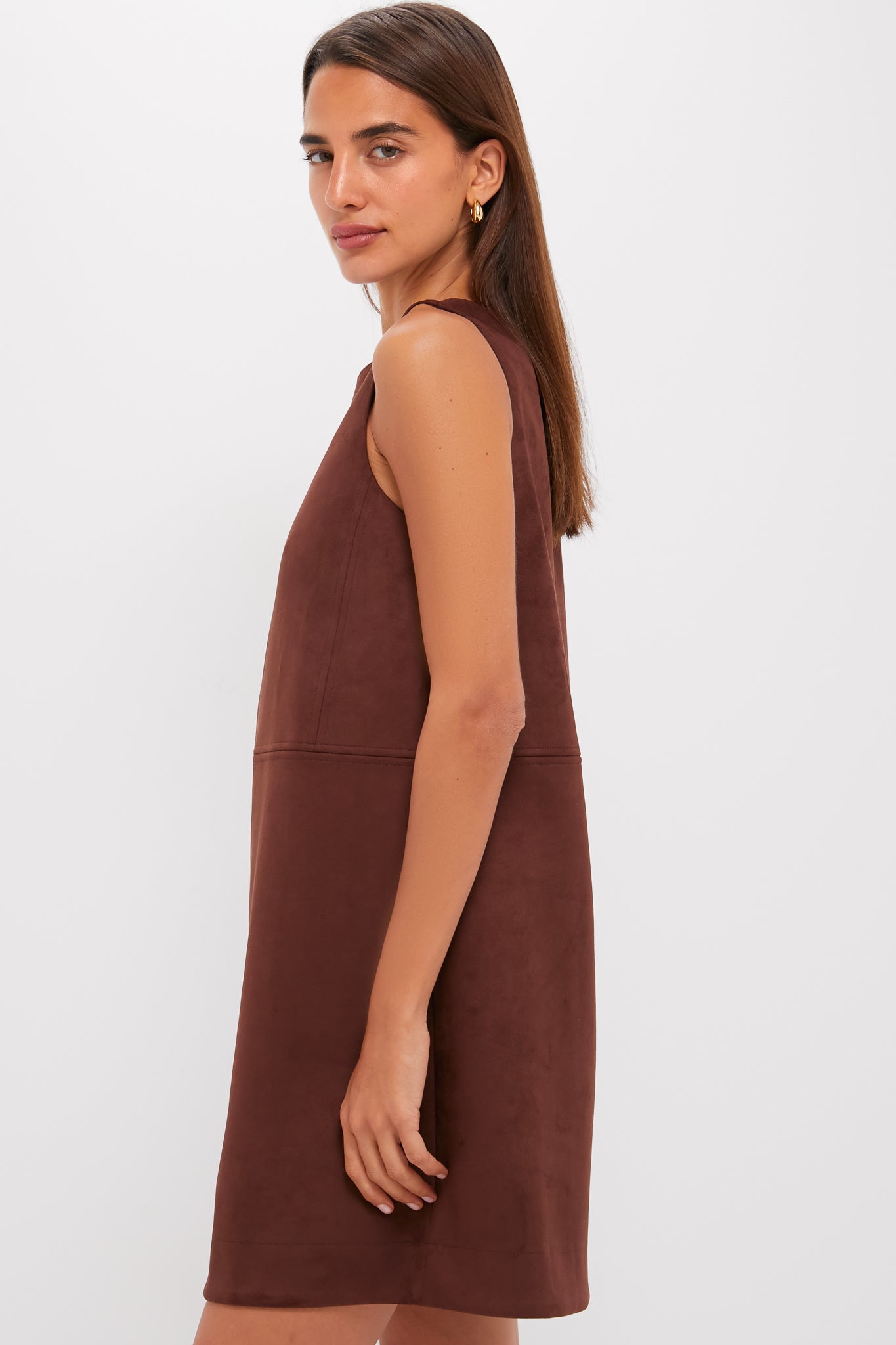Ganache Vegan Suede Marlowe Dress-Beilave