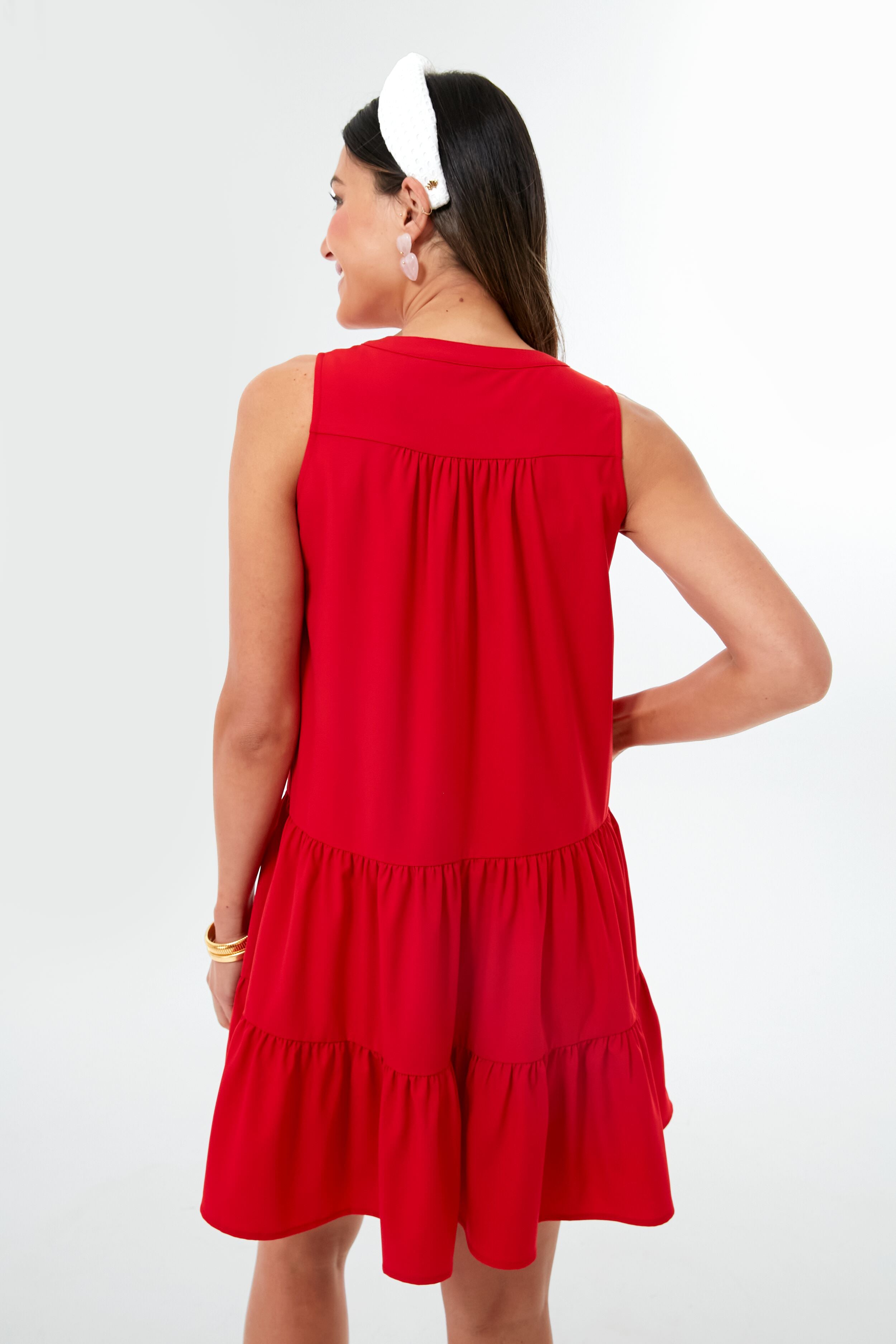 Red Crepe Sleeveless Kenzo Dress-Beilave
