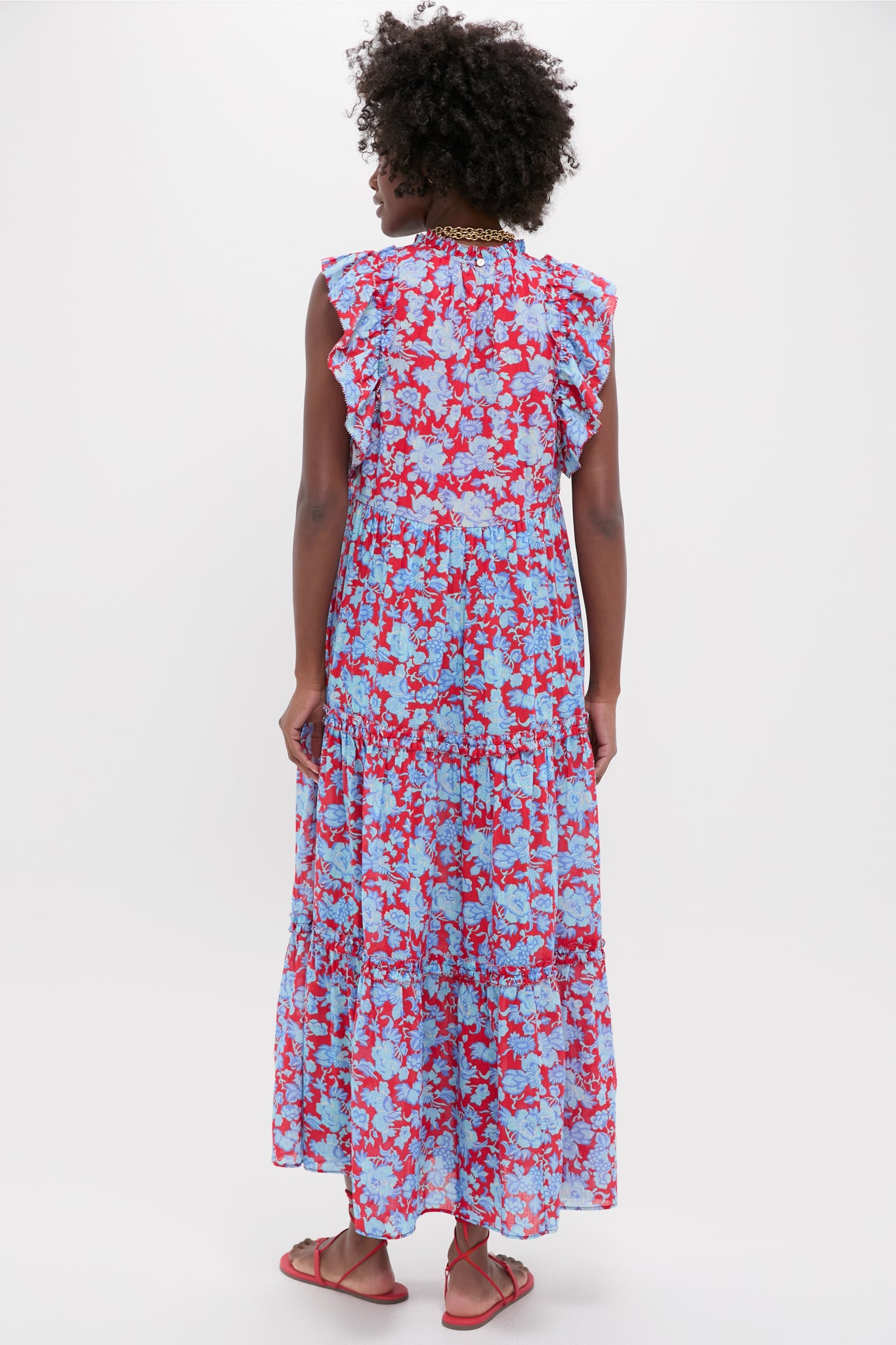 Paola Floral Print Poppy Maxi Dress-Beilave