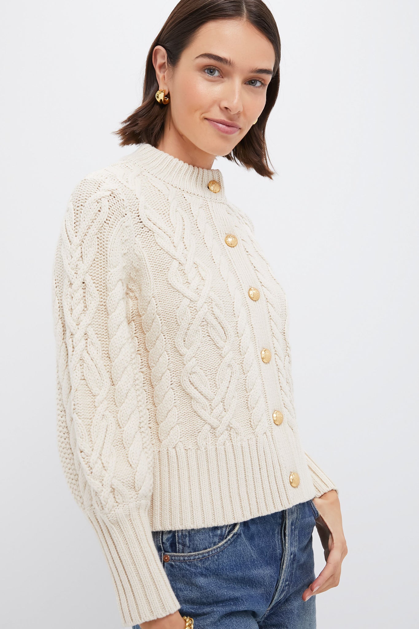 Sandstone Cotton Colette Cardigan-Beilave
