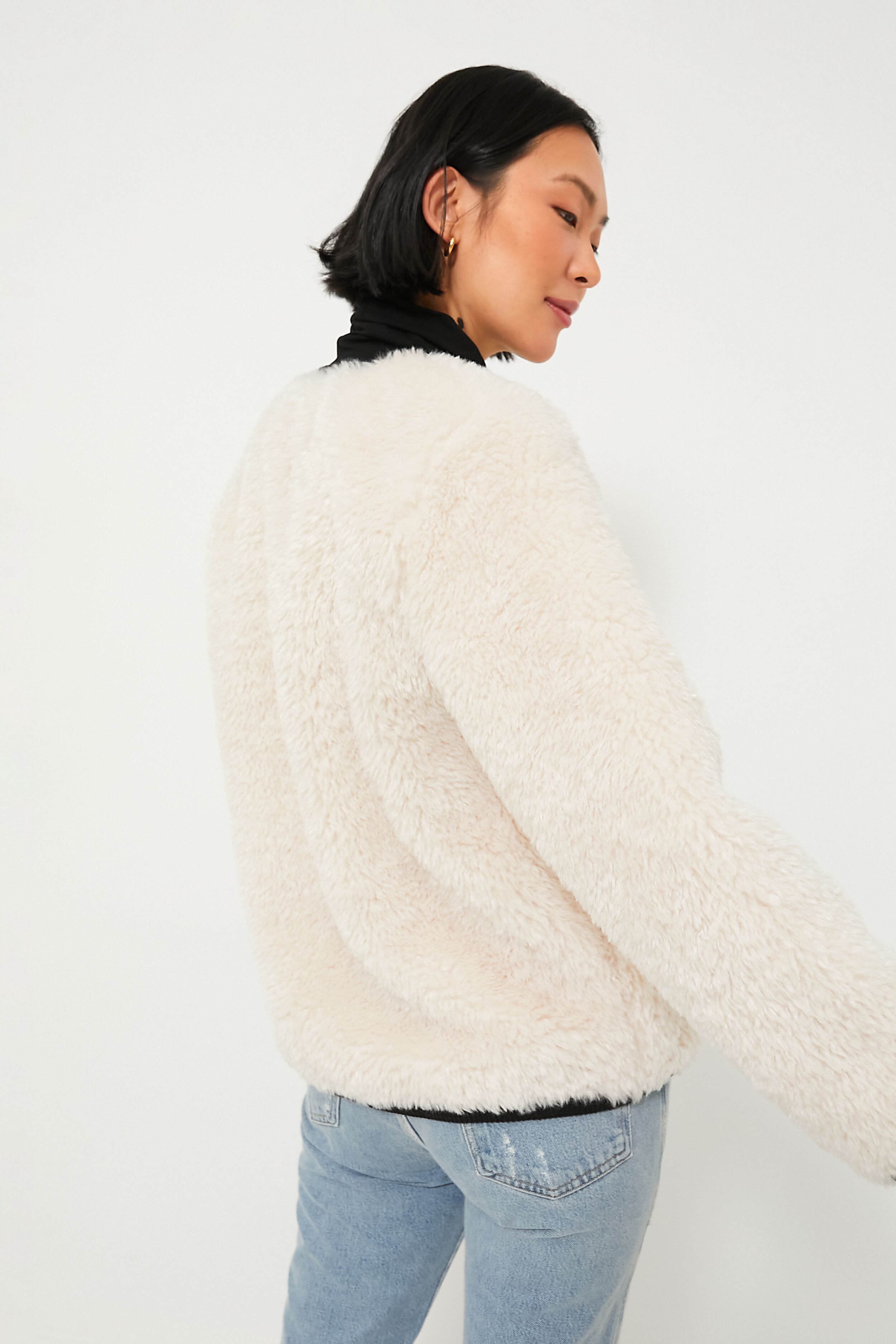 Cream Harper Faux Fur Crochet Parka-Beilave