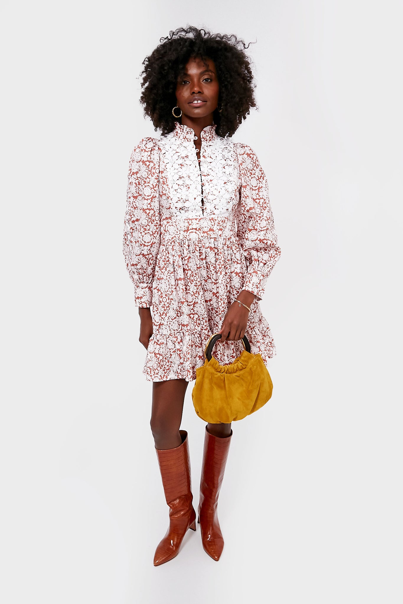 Orange Floral Cotton Emory Dress-Beilave