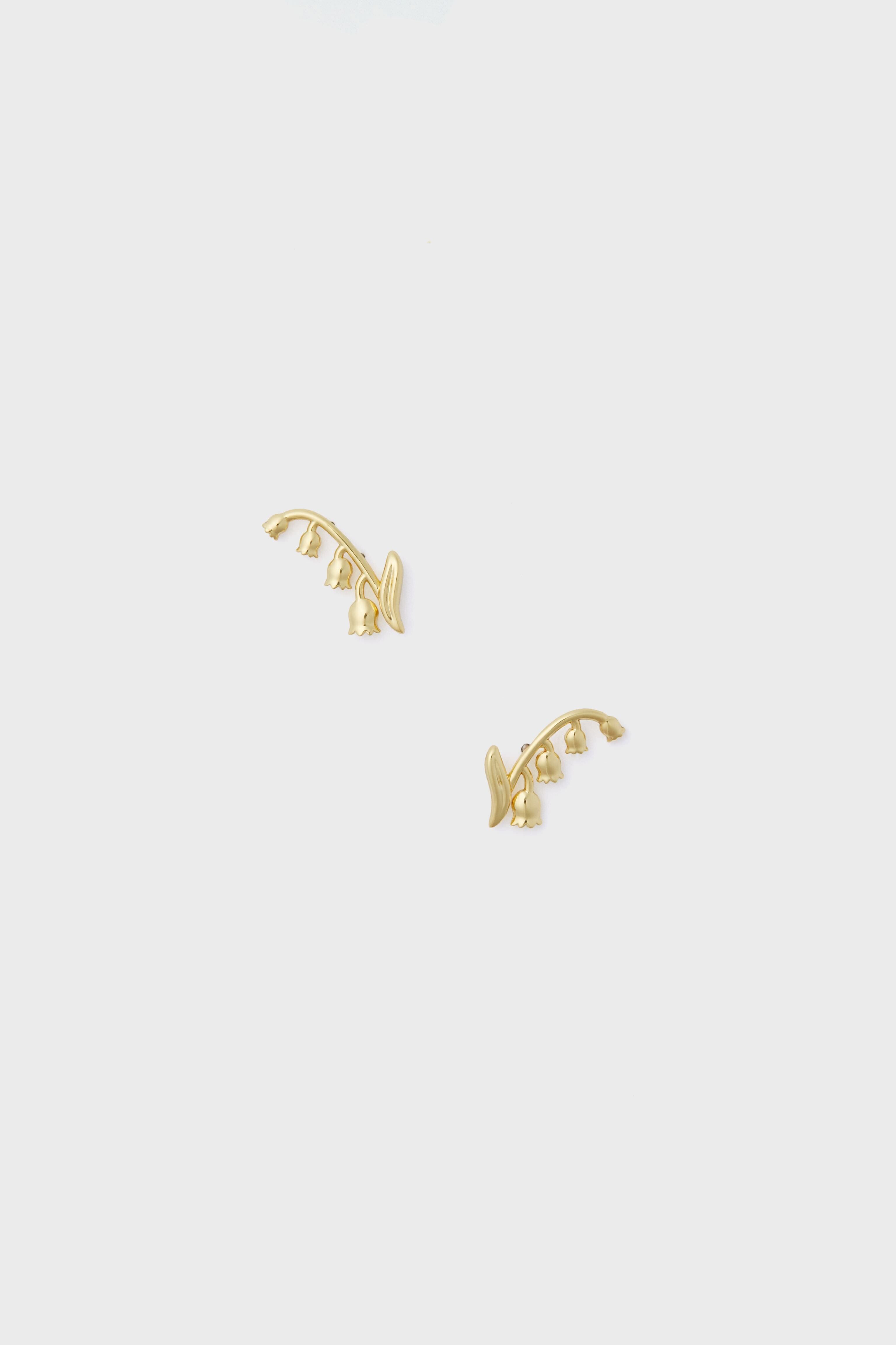 Gold Lily of the Valley Climber Studs-Beilave
