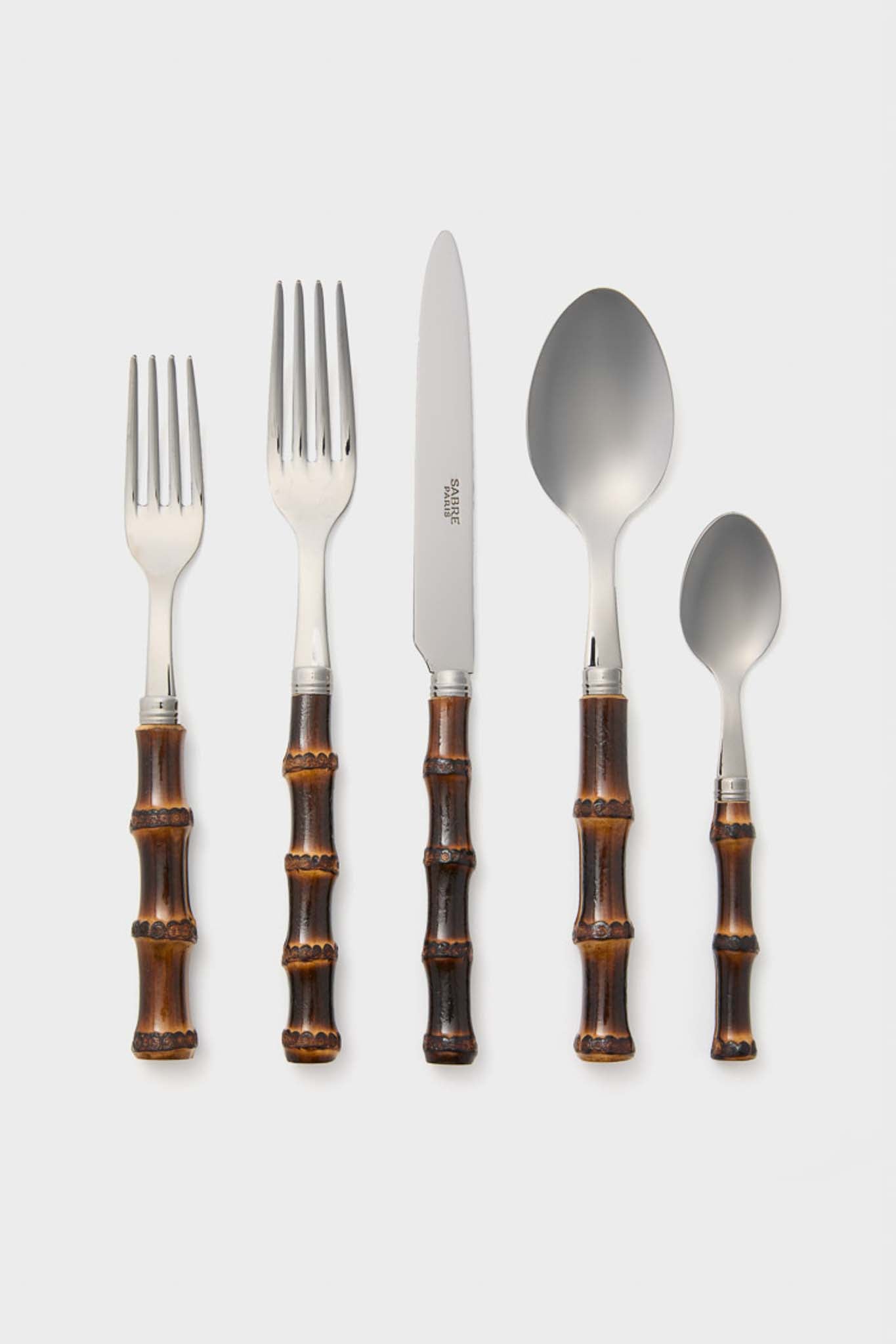 Panda Dark Bamboo 5 Piece Place Setting-Beilave