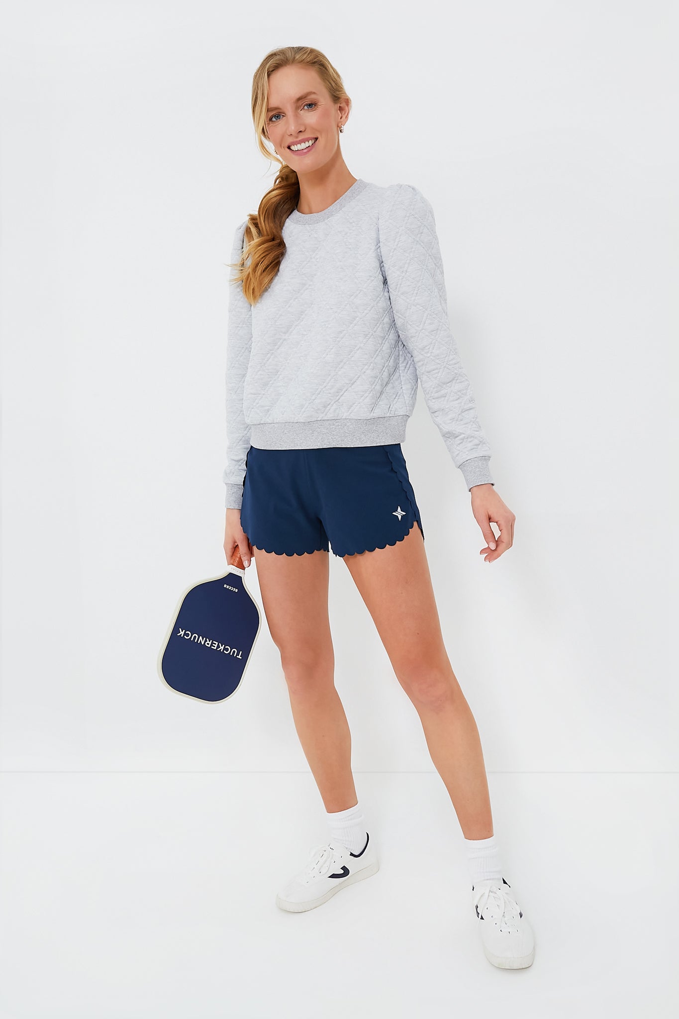 Gray Puff Sleeve Campbell Pullover-Beilave