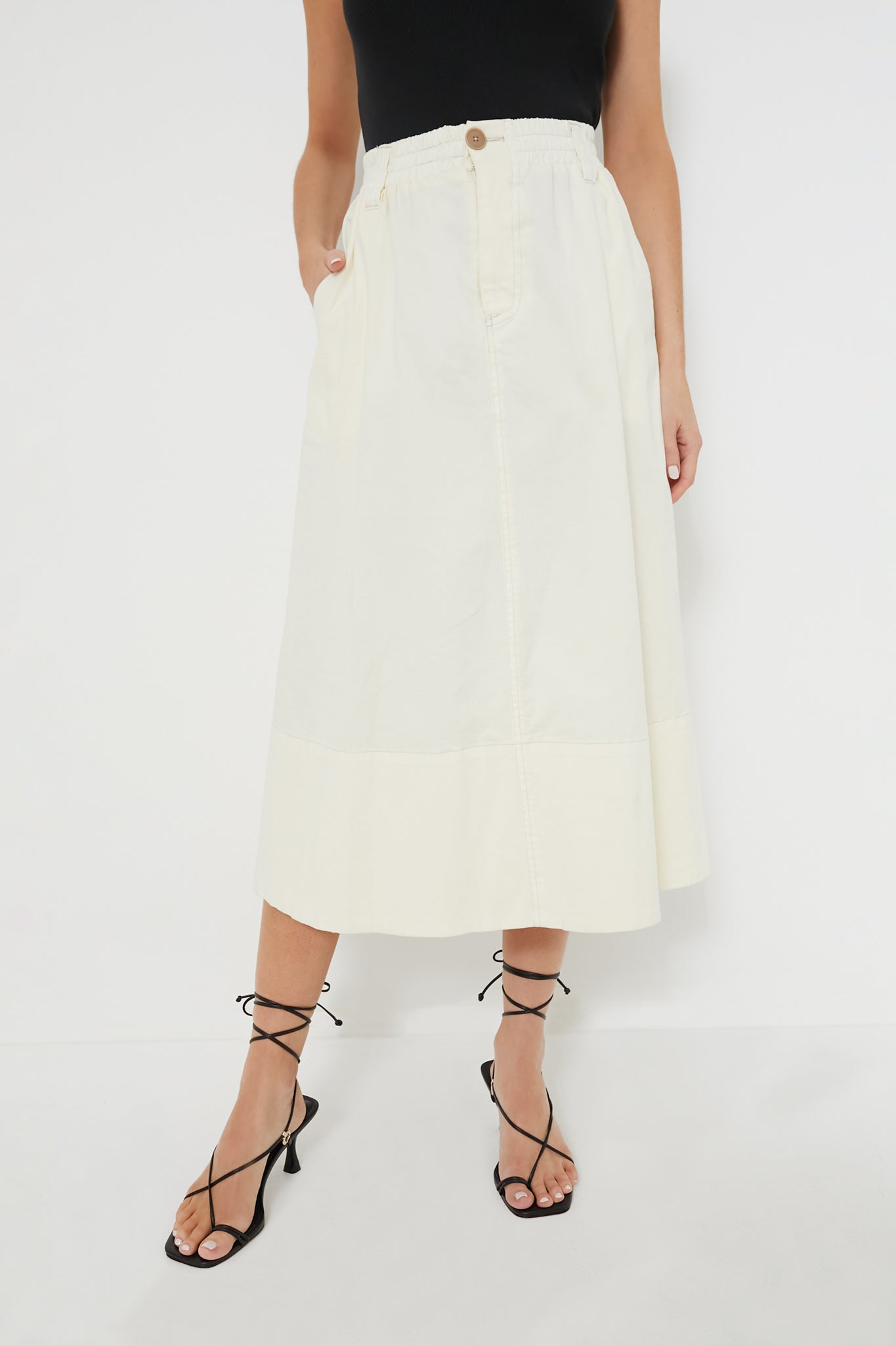 Cream Karina Cotton Skirt-Beilave