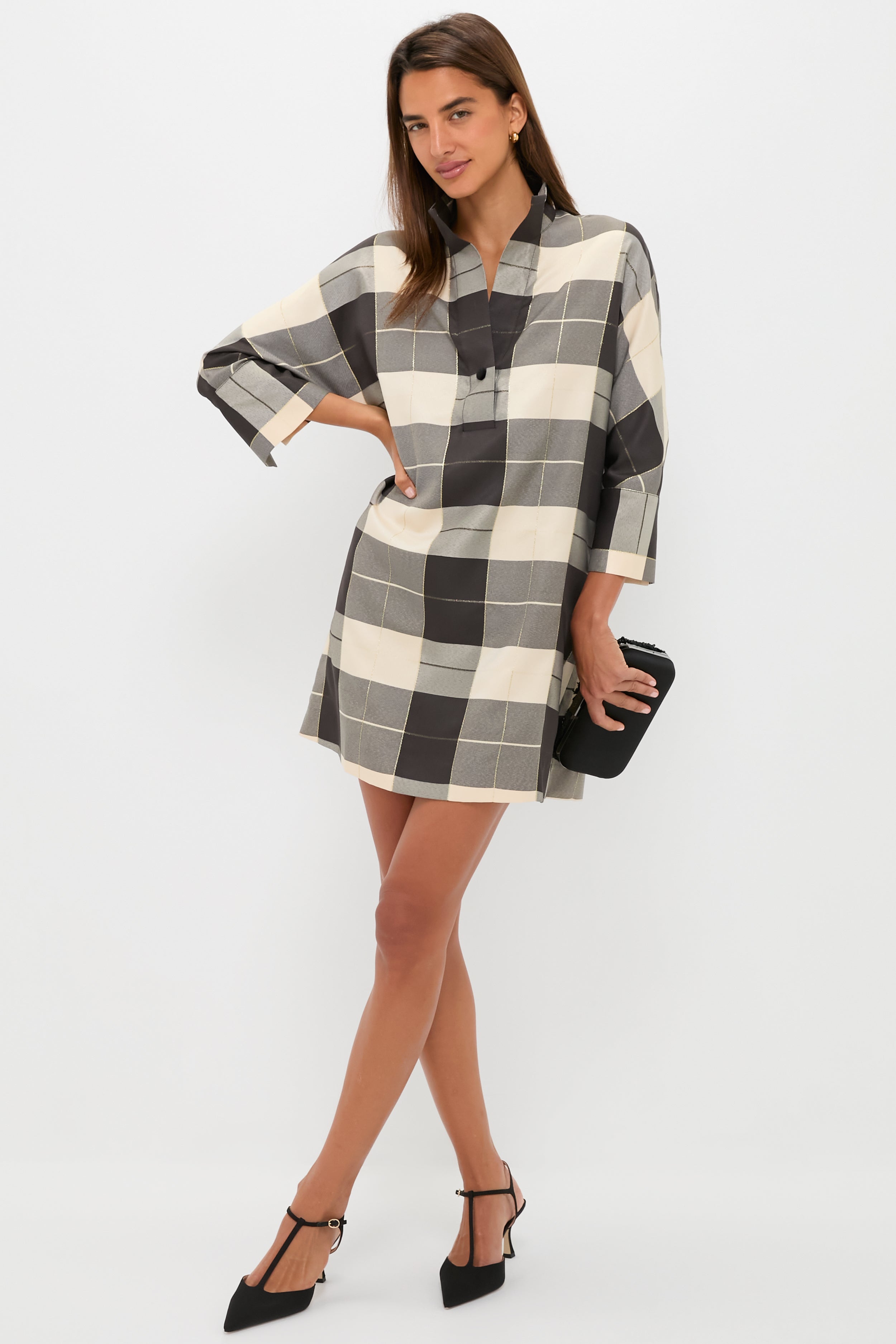 Champagne Problems Plaid Willow Dress-Beilave