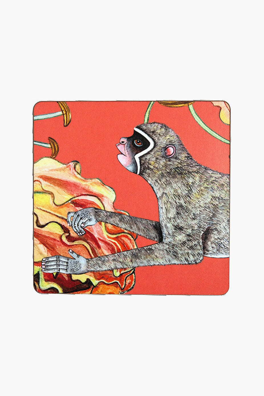 Coral Flame Lily Coasters (Set of 4)-Beilave