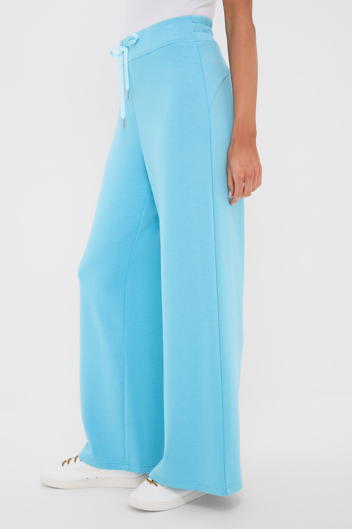 Bright Blue Wide Leg Comfort Stretch Finn Pants-Beilave