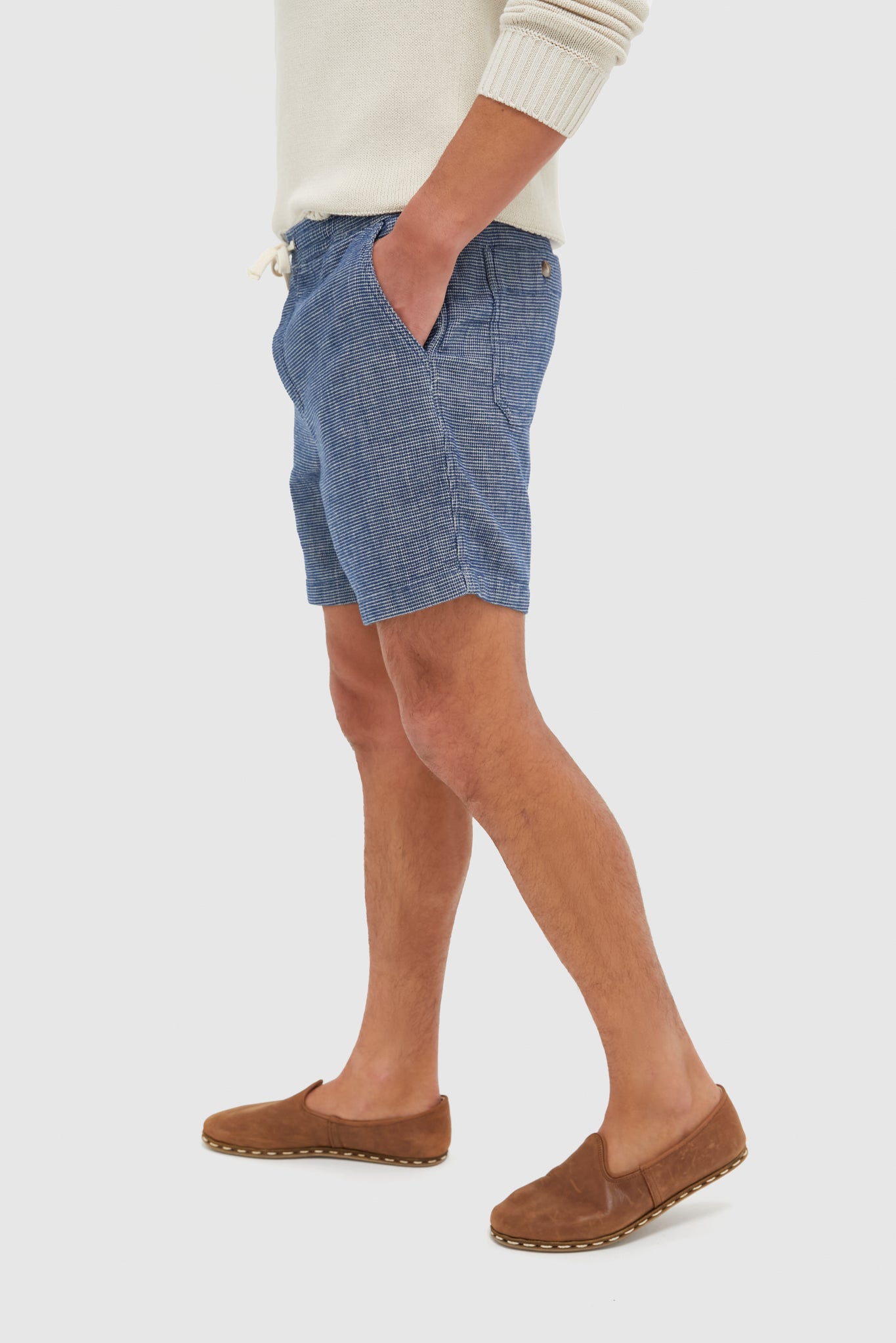 Navy Textured Saturday Beach Short-Beilave