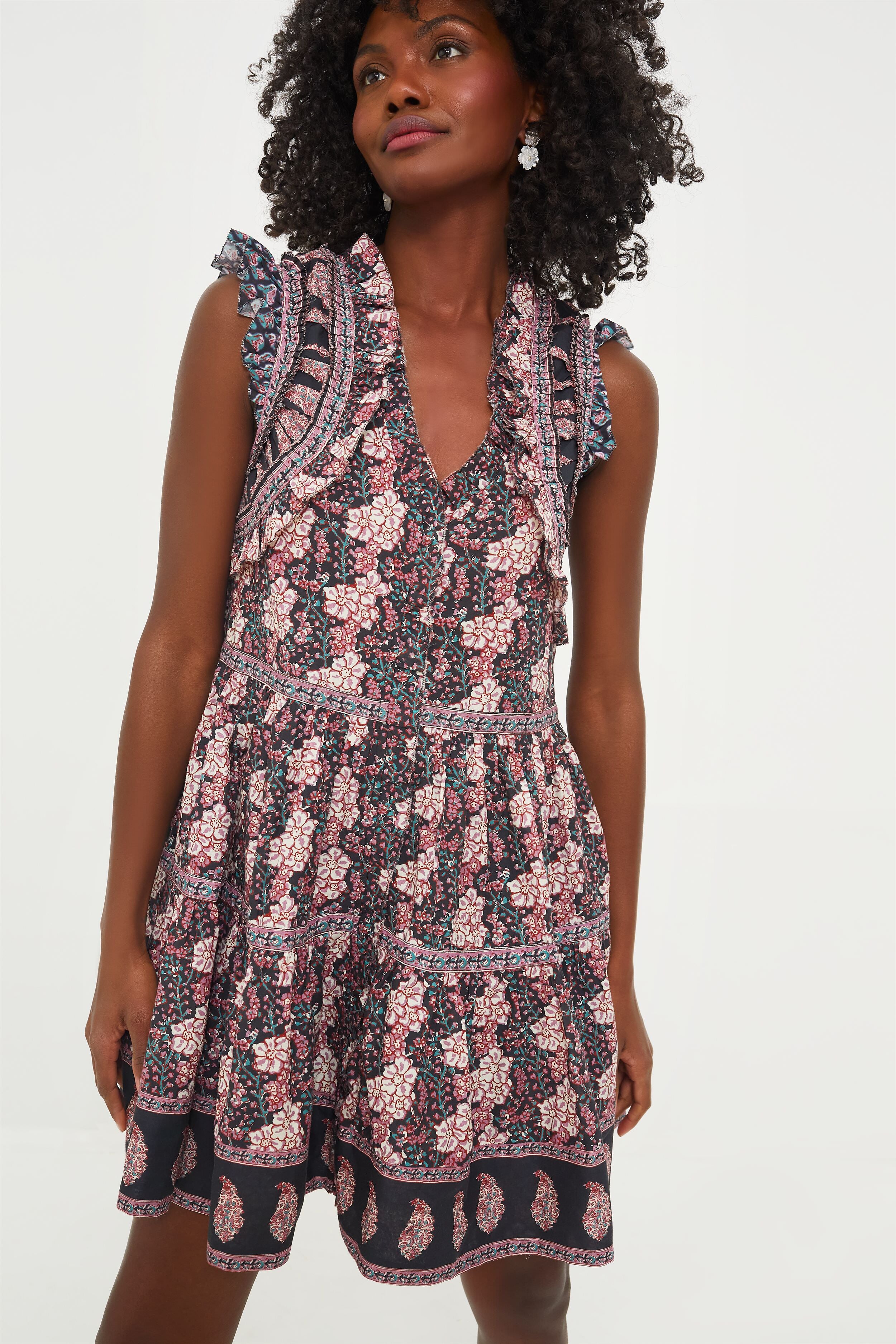 Exclusive Donna Print Flutter Tunic Dress-Beilave