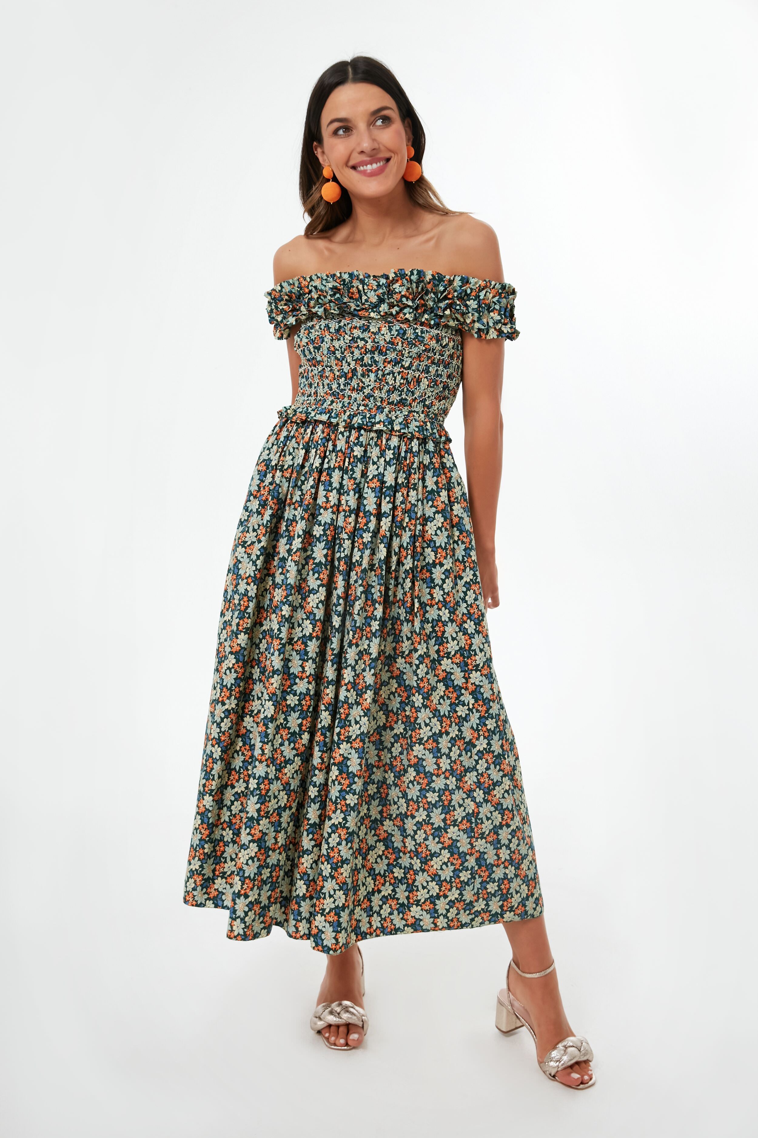 Forrest Peggy Floral Off Shoulder Dress-Beilave