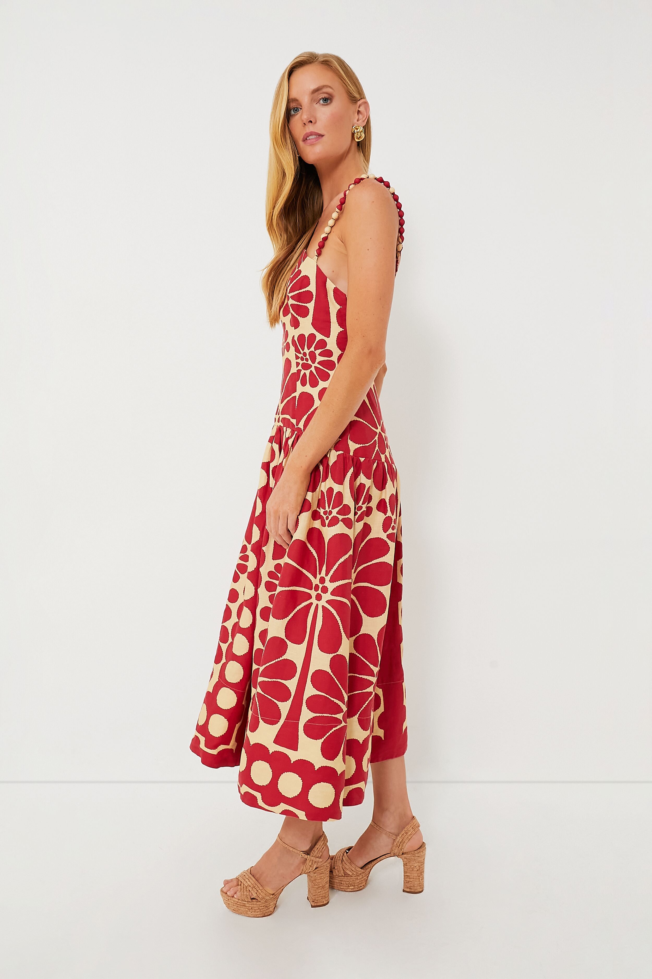 Palermo Red Sleeveless Dress-Beilave