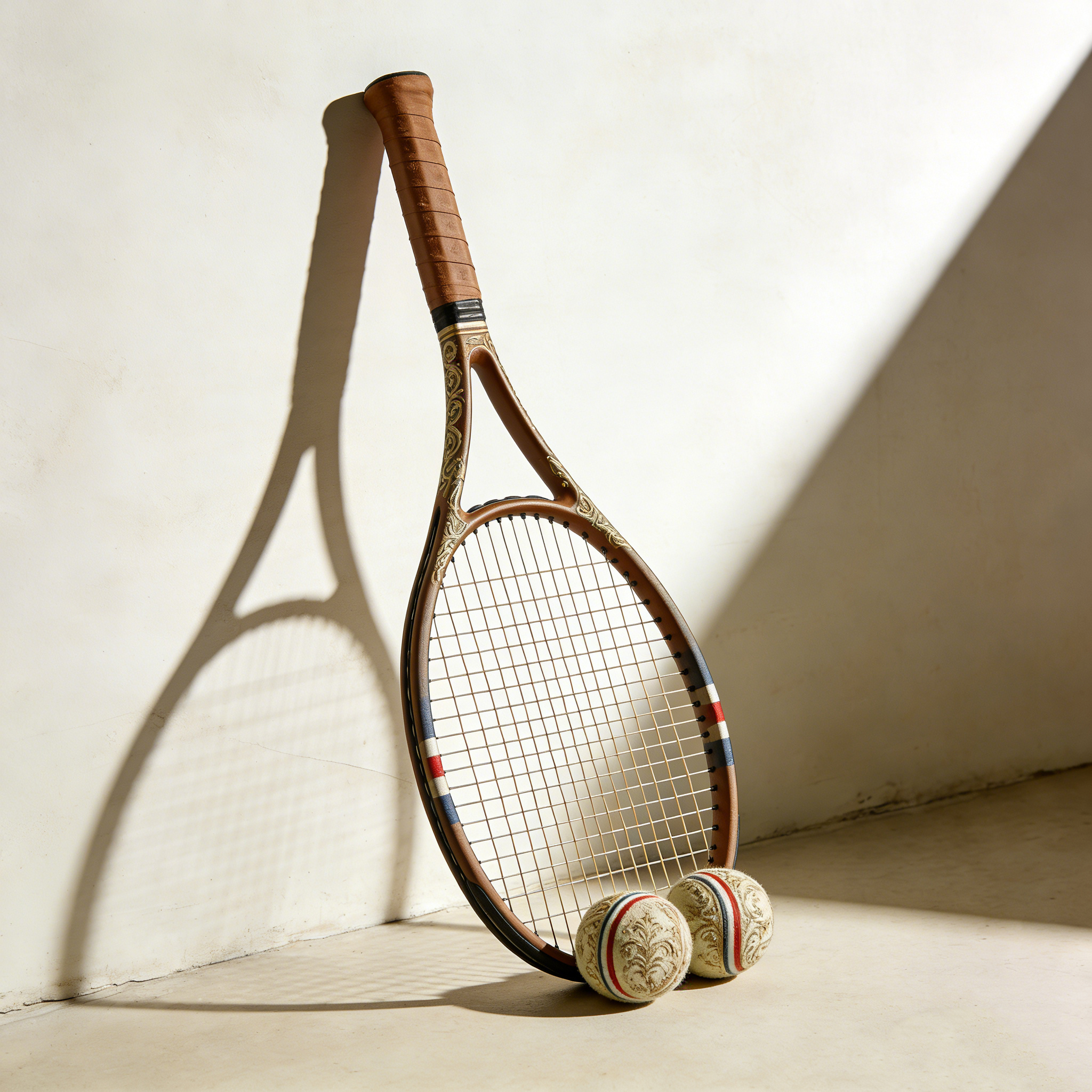 Ensemble de tennis : une raquette et deux balles