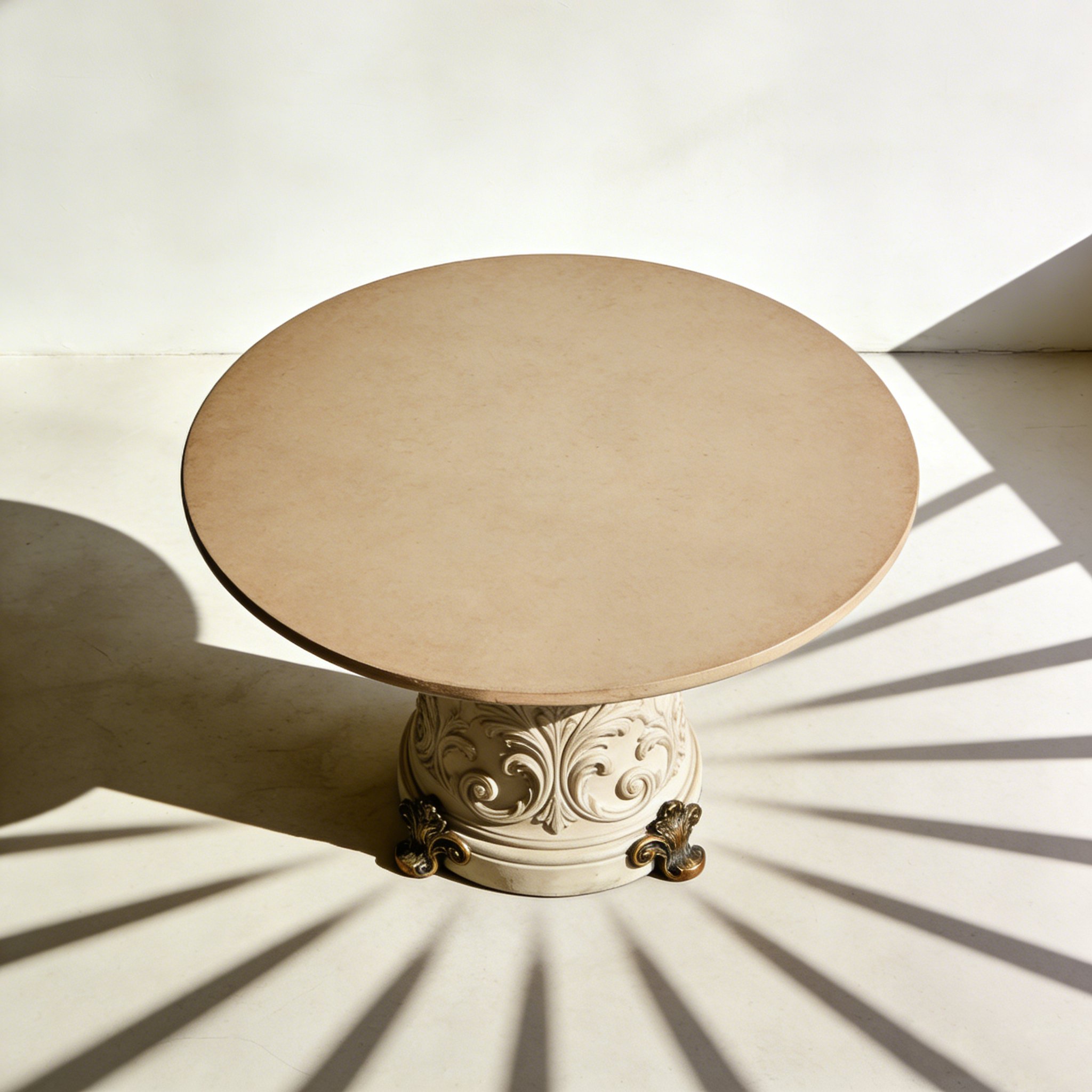 Détail du plateau de la table de salle à manger élégante