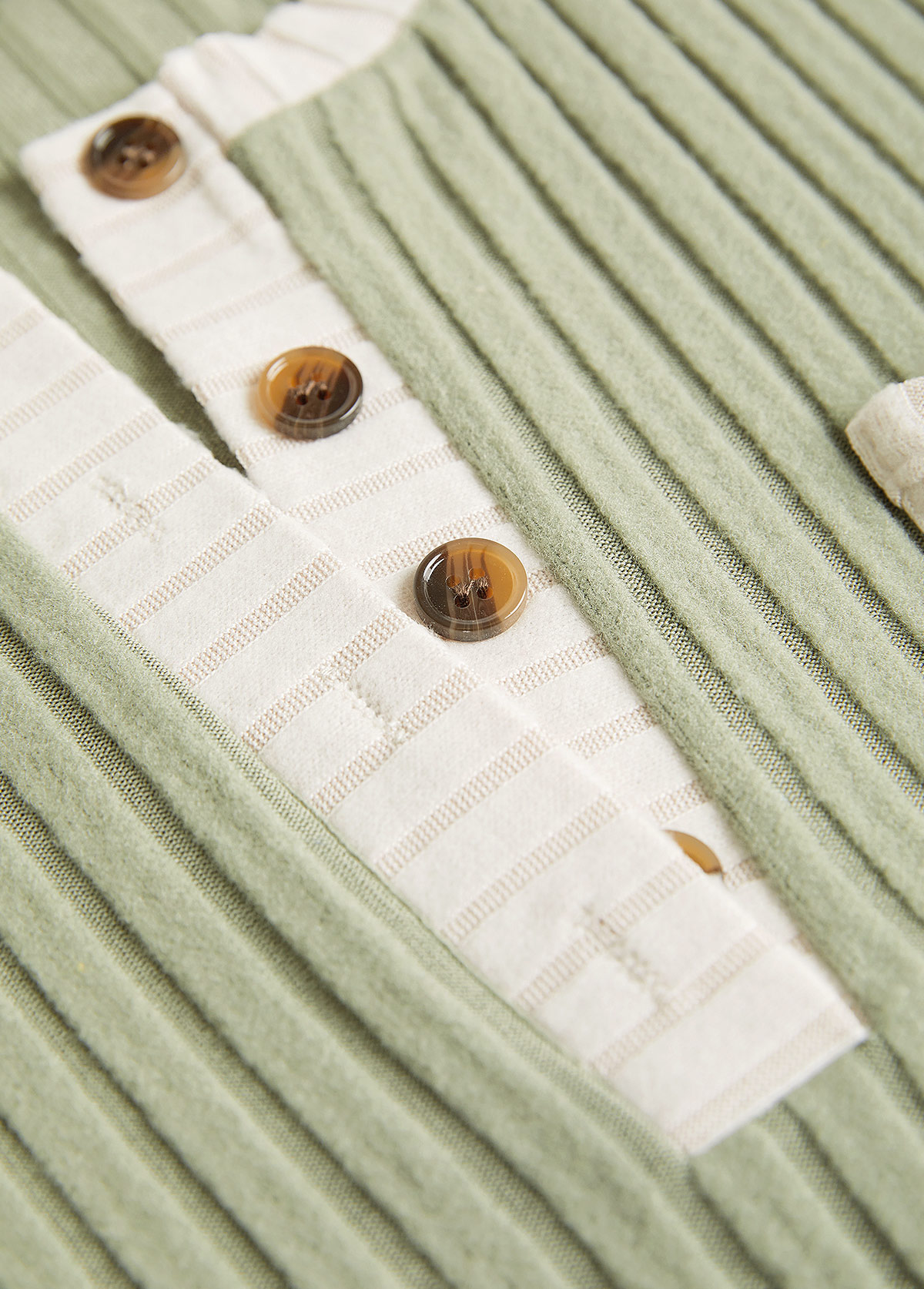 Button Long Sleeve Split Neck Sweatshirt