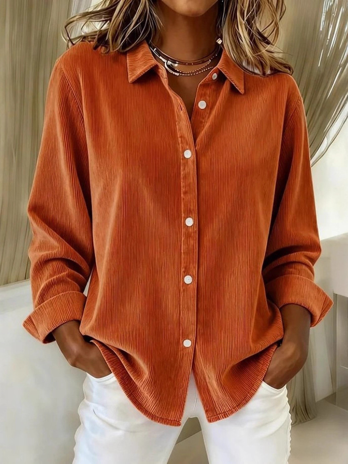 🔥 50% OFF Clearance | Women's Cozy Corduroy Shacket – Relaxed Fit, Long Sleeve & Pockets