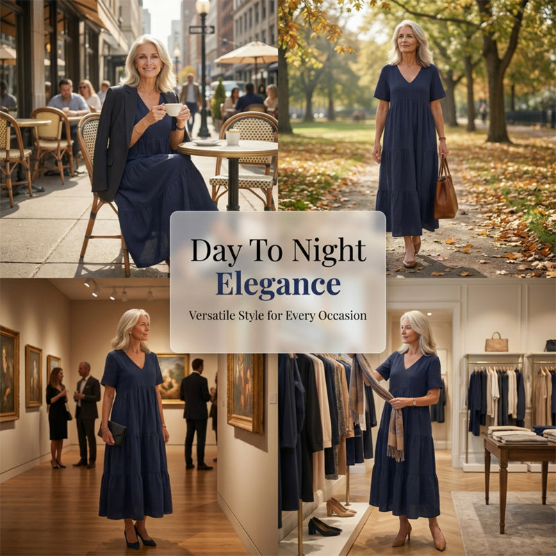 ⏳Time-Limited Special⏰Women's Casual Long Dress – V-Neck, Loose, Flowy 🌾