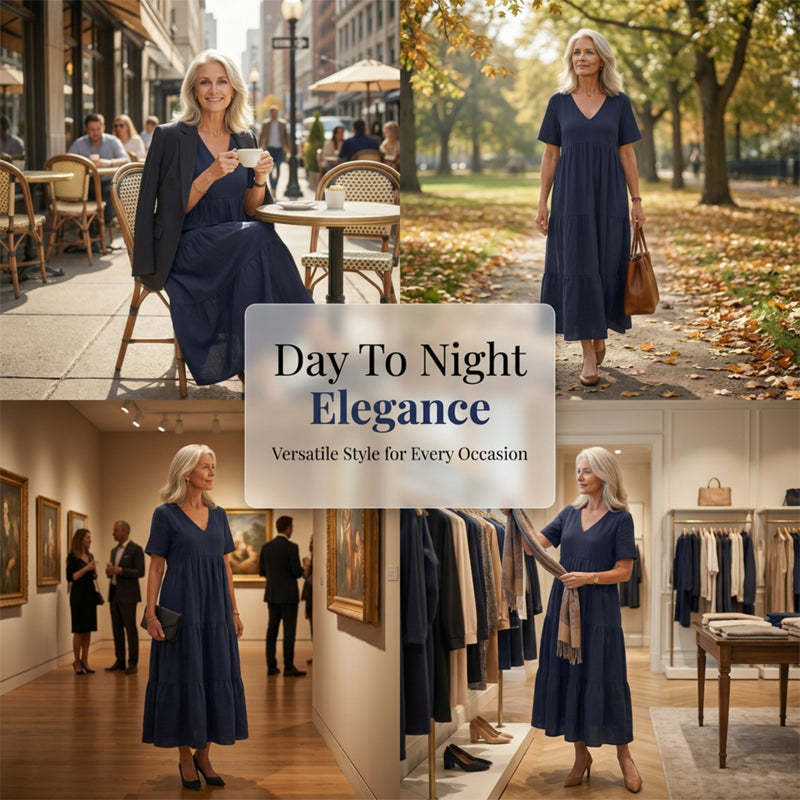 ⏳Time-Limited Special⏰Women's Casual Long Dress – V-Neck, Loose, Flowy 🌾