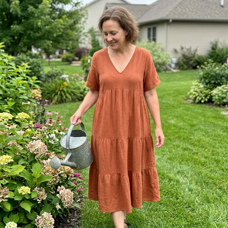 ⏳Time-Limited Special⏰Women's Casual Long Dress – V-Neck, Loose, Flowy 🌾
