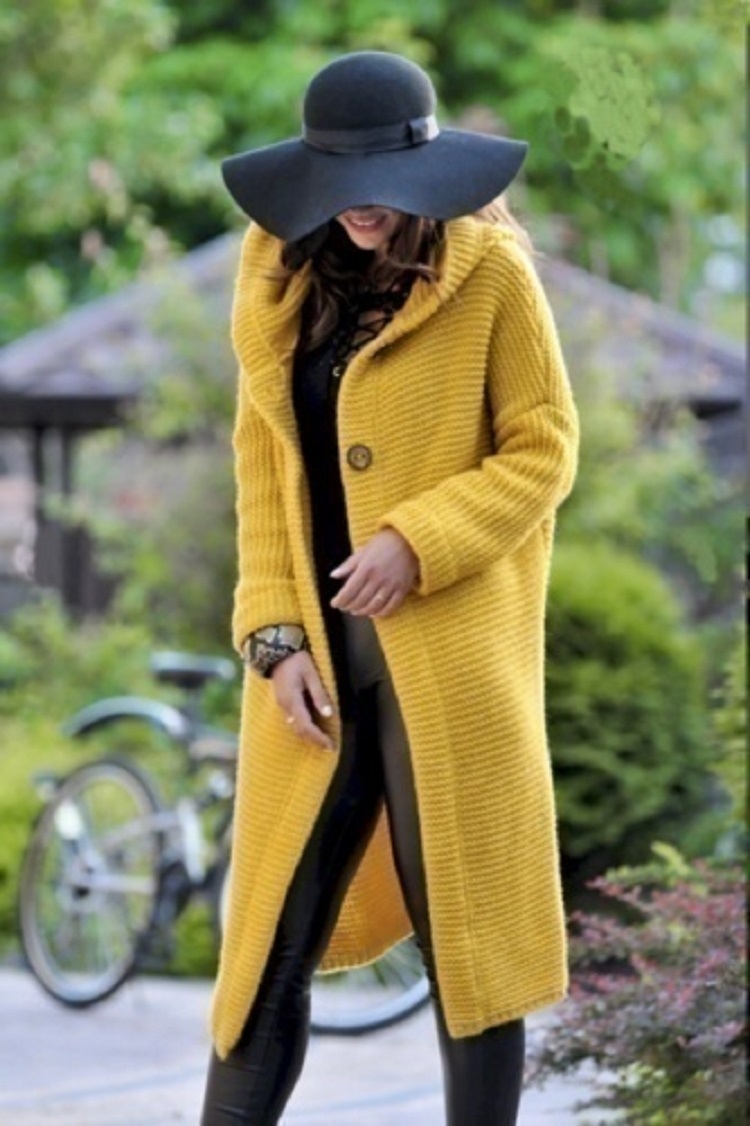 Women's  Midi Sweater Hoodie Caravans Women's Knitwear outwear