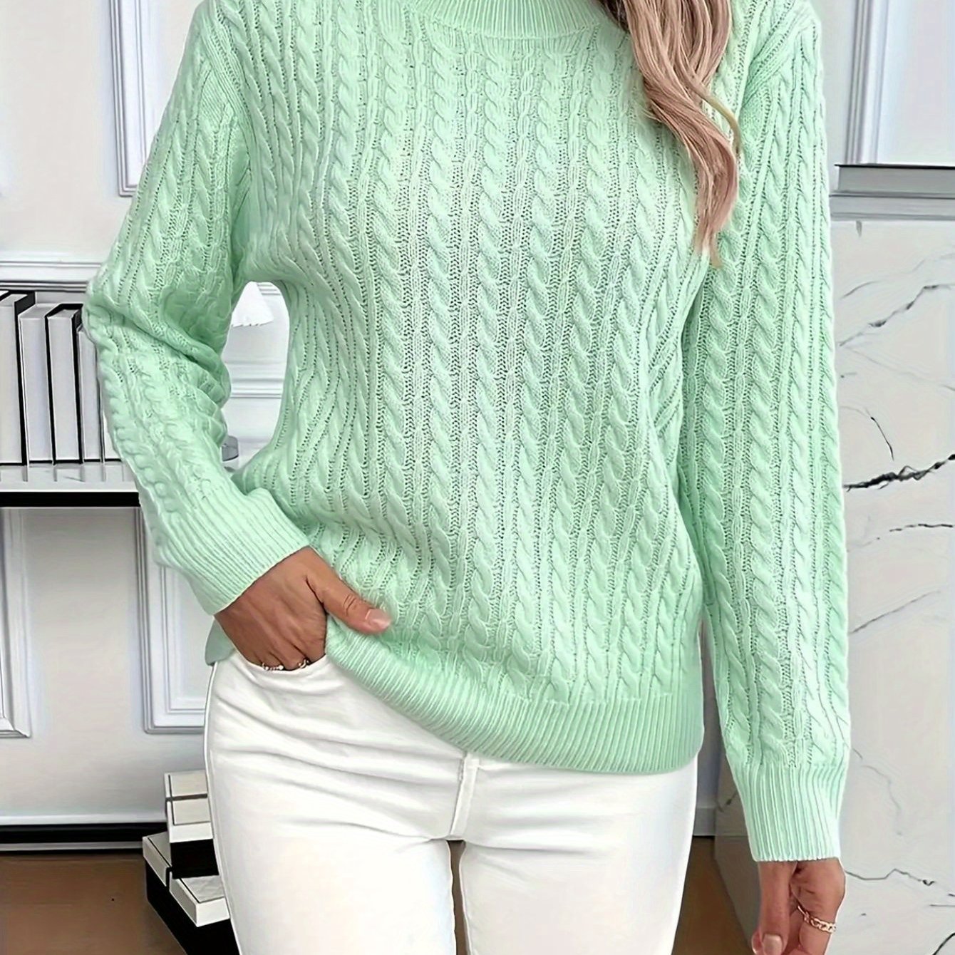 50% OFF Today | Classic Cable Knit Sweater – Loose Fit