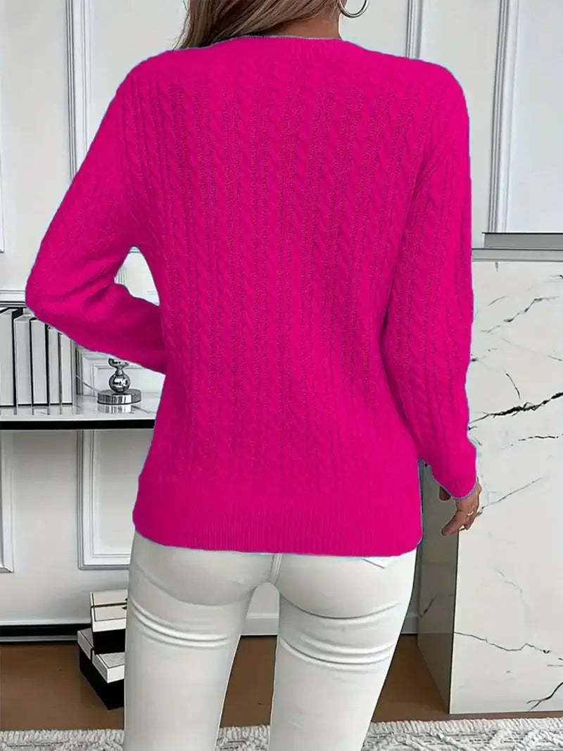 50% OFF Today | Classic Cable Knit Sweater – Loose Fit