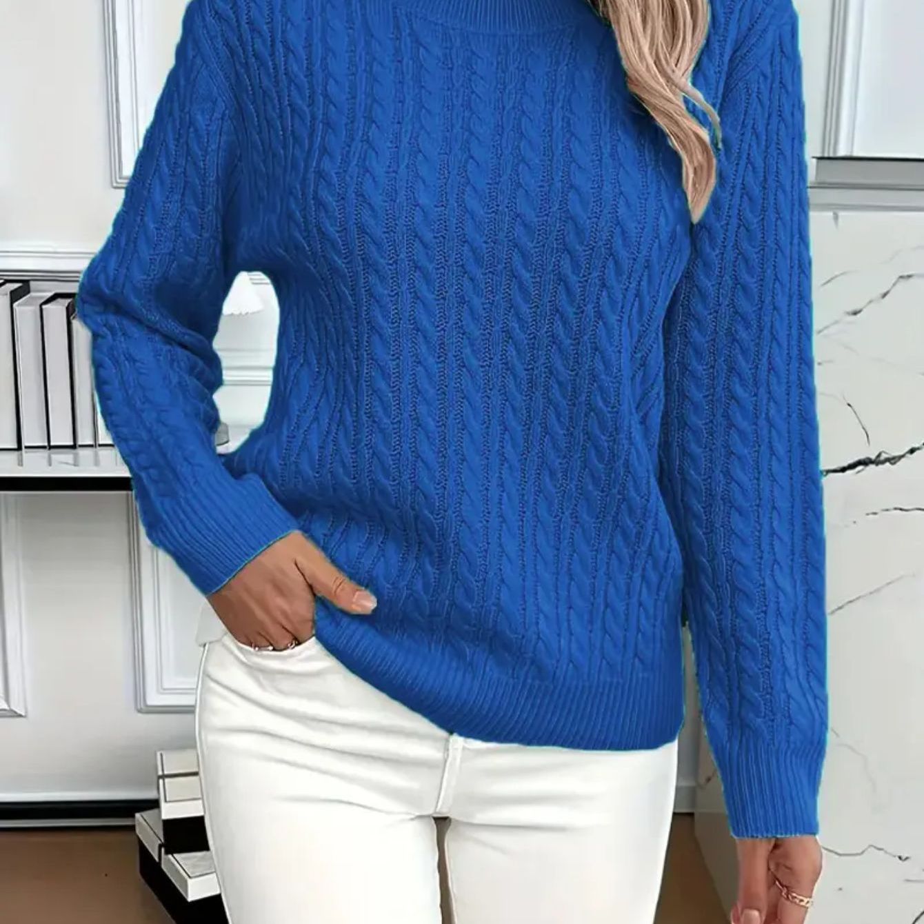 50% OFF Today | Classic Cable Knit Sweater – Loose Fit