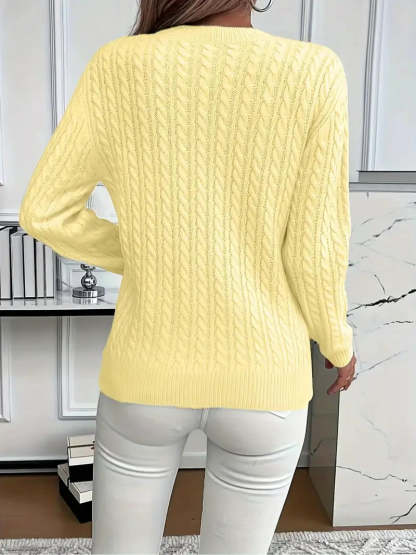 50% OFF Today | Classic Cable Knit Sweater – Loose Fit