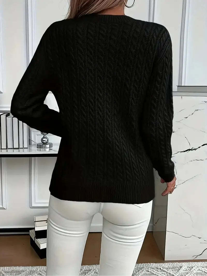 50% OFF Today | Classic Cable Knit Sweater – Loose Fit