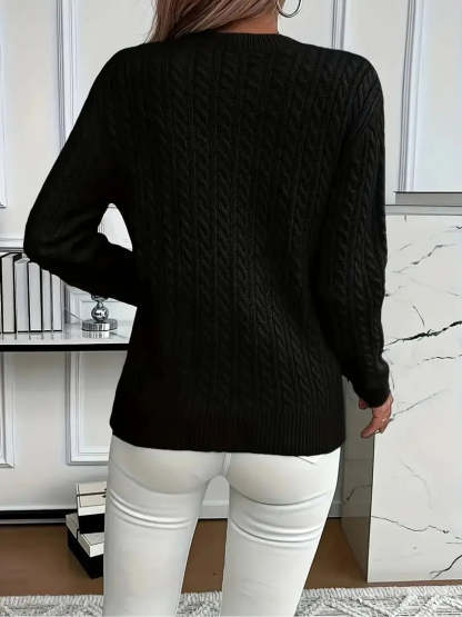 50% OFF Today | Classic Cable Knit Sweater – Loose Fit