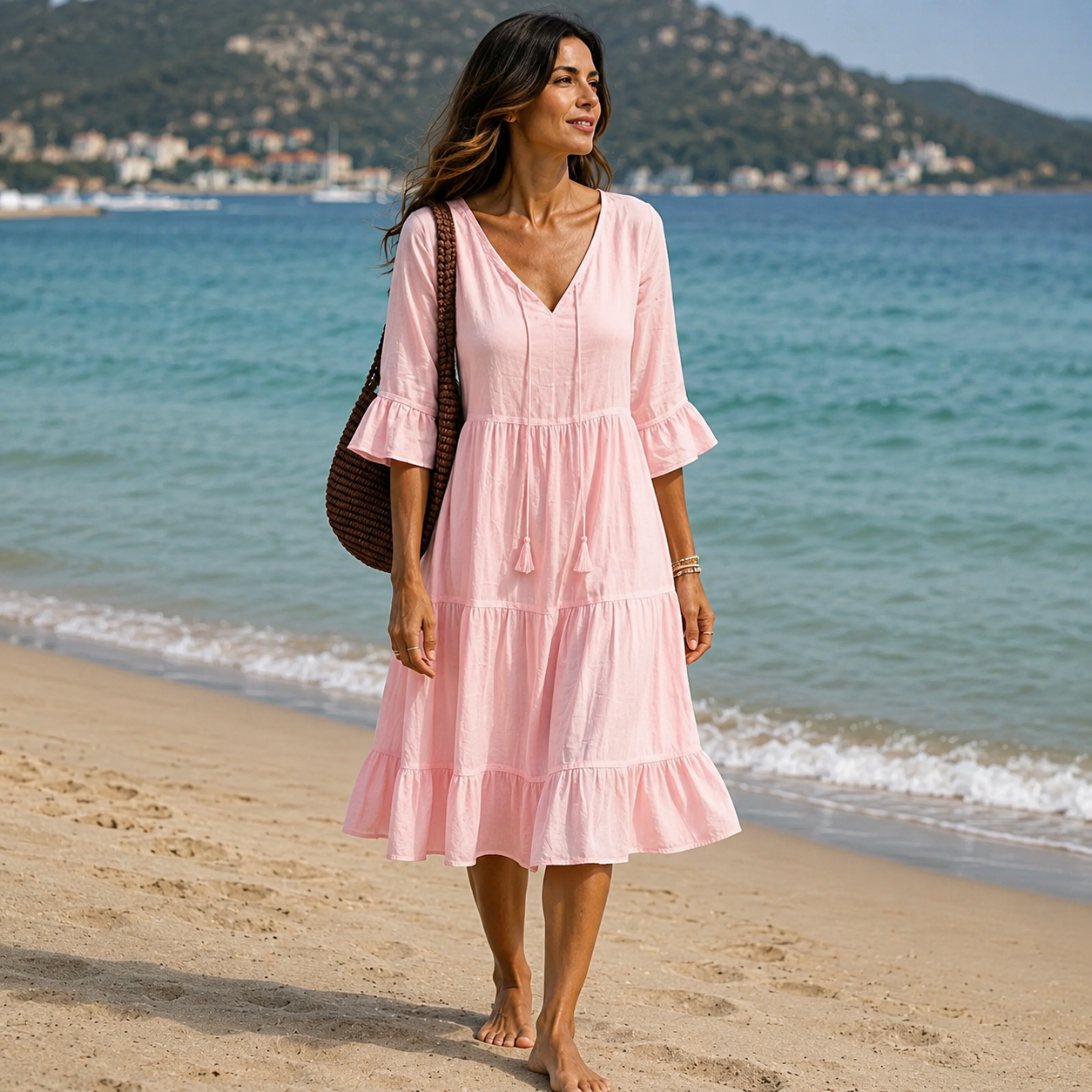 Boho dress with ruffles