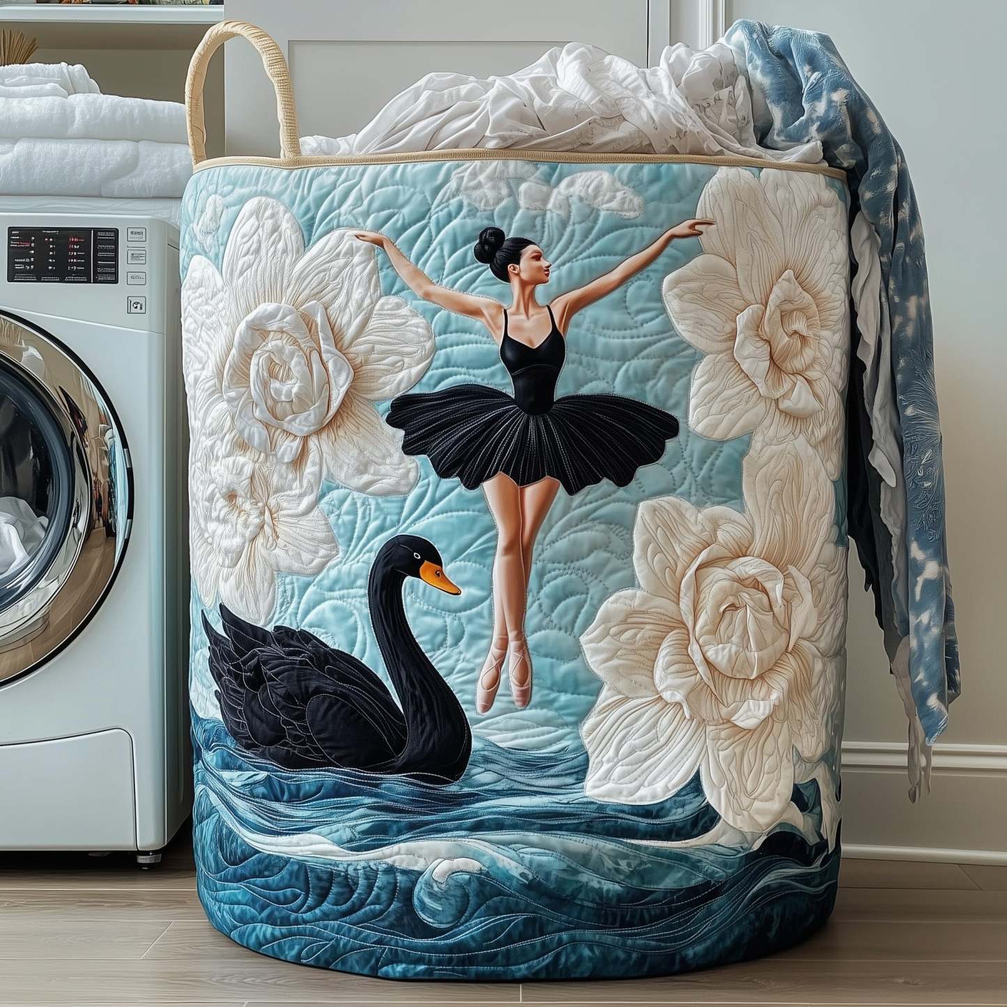 Elegant Ballerina Quilted Laundry Basket GFTOHD10074