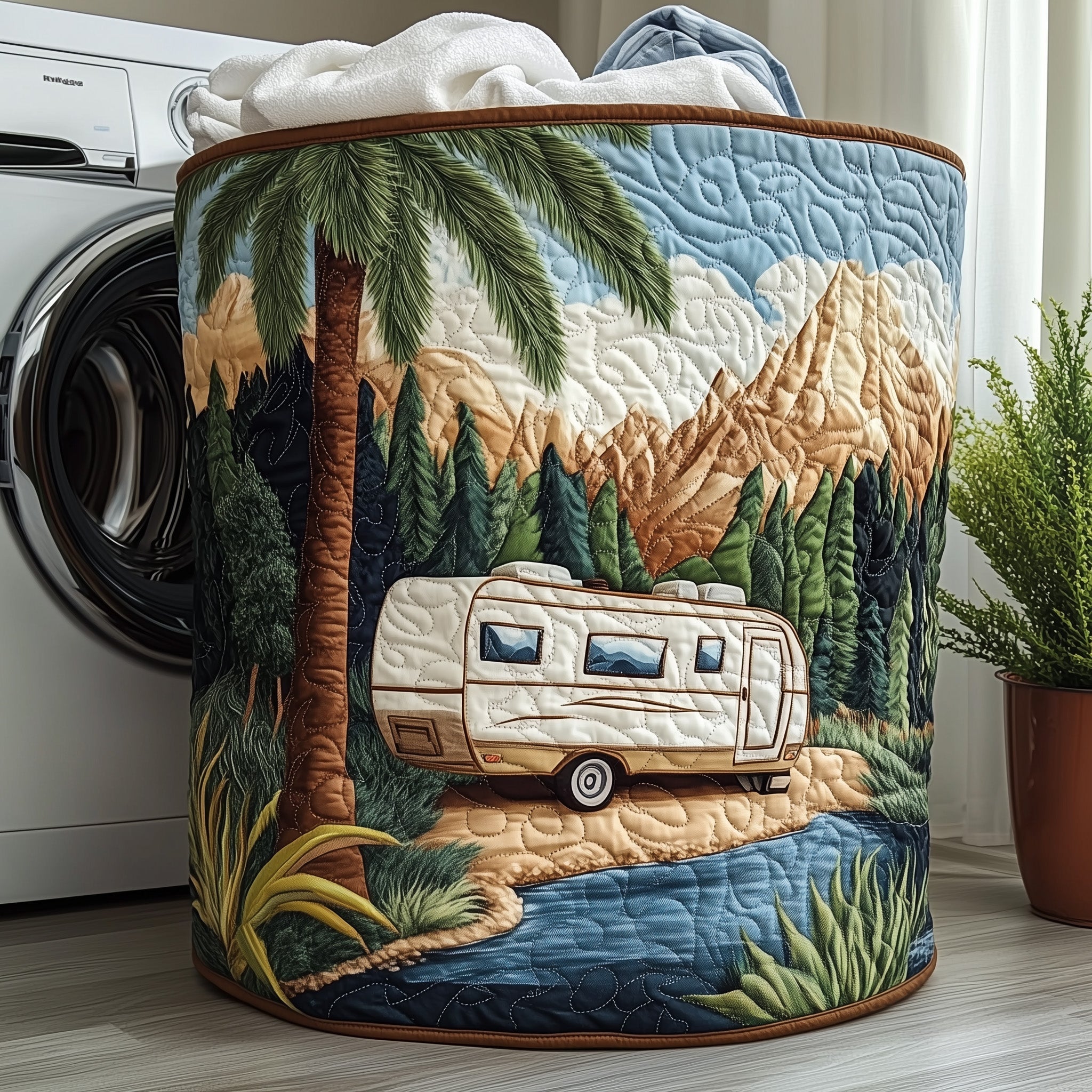 Camping Vibe Quilted Laundry Basket GFTOHD10252