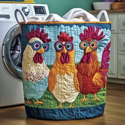 Whimsical Chicken Quilted Laundry Basket GFTOTG394