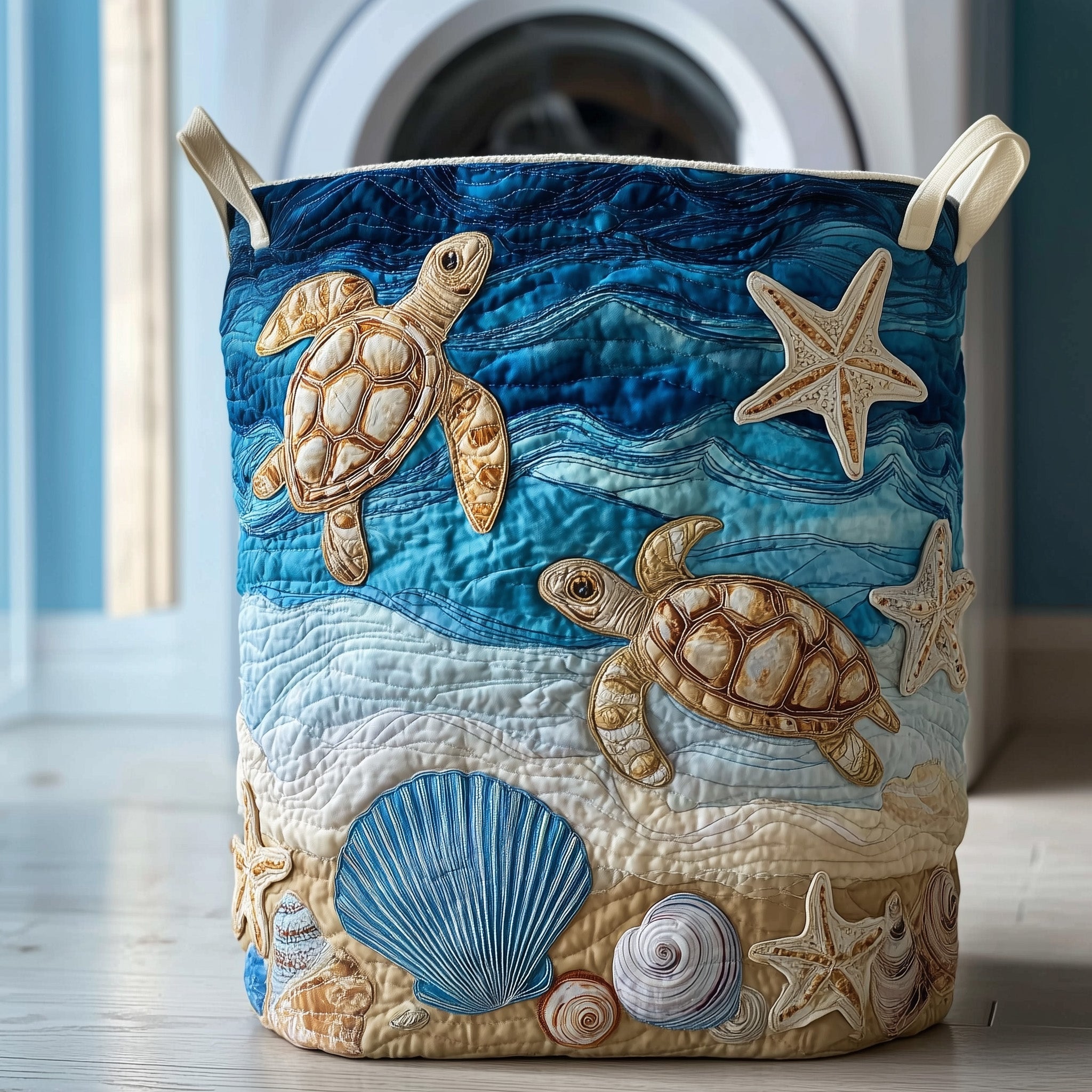 Turtle Drift Quilted Laundry Basket GFTOTP11048