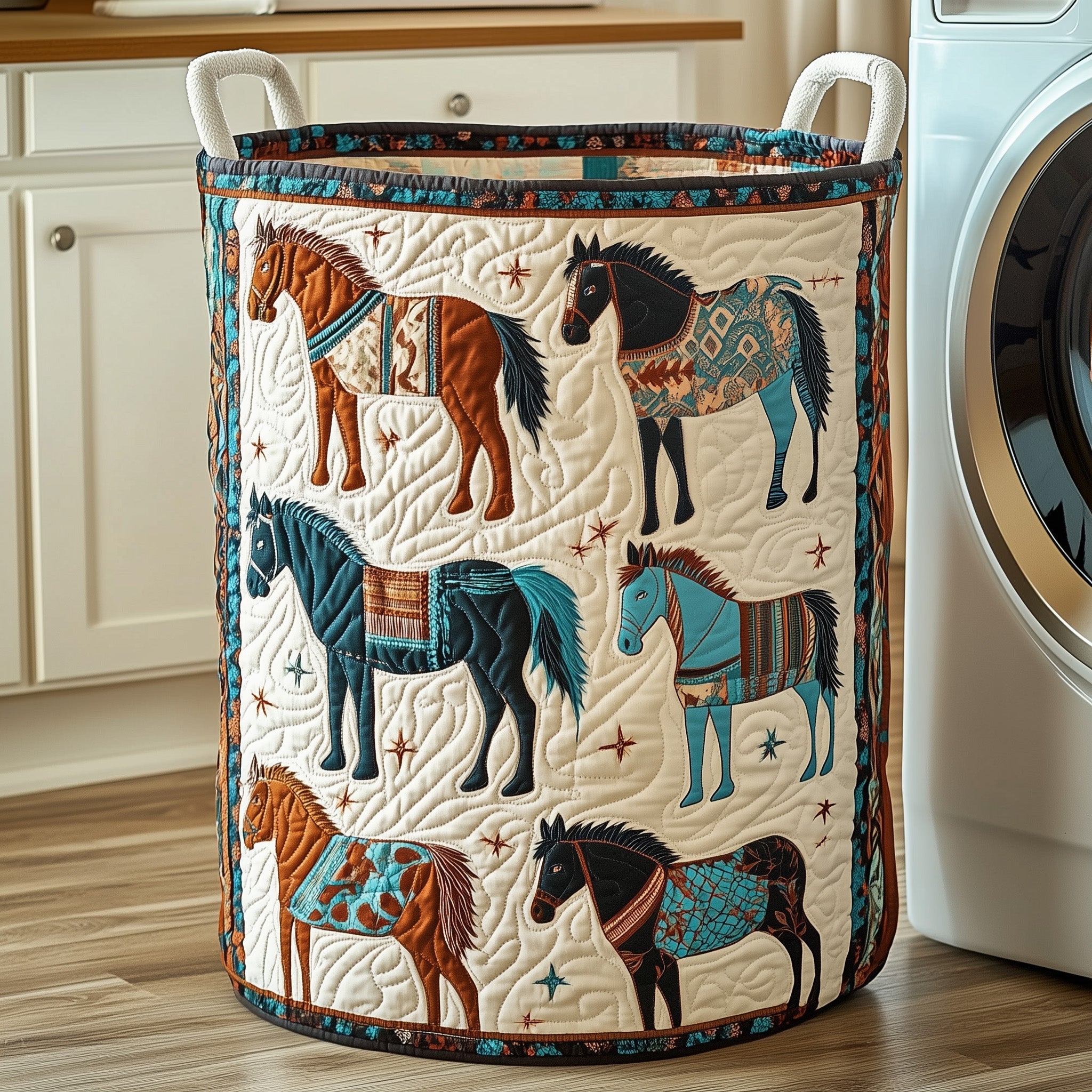 Native Charm Quilted Laundry Basket GFTOTP12059