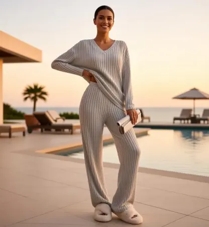 Women's 2-Piece Ribbed Knit Outfit