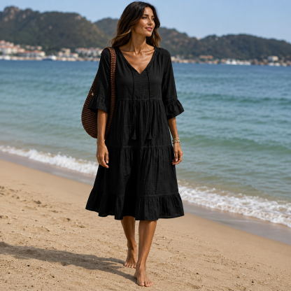 Boho dress with ruffles