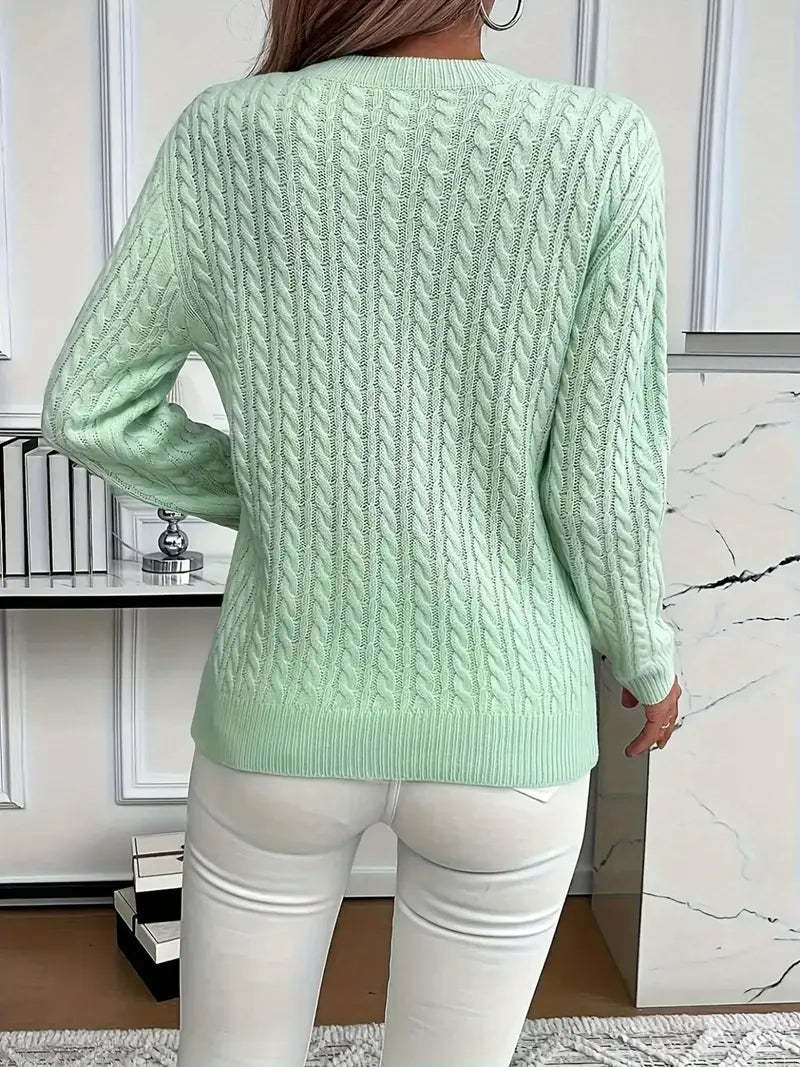 50% OFF Today | Classic Cable Knit Sweater – Loose Fit